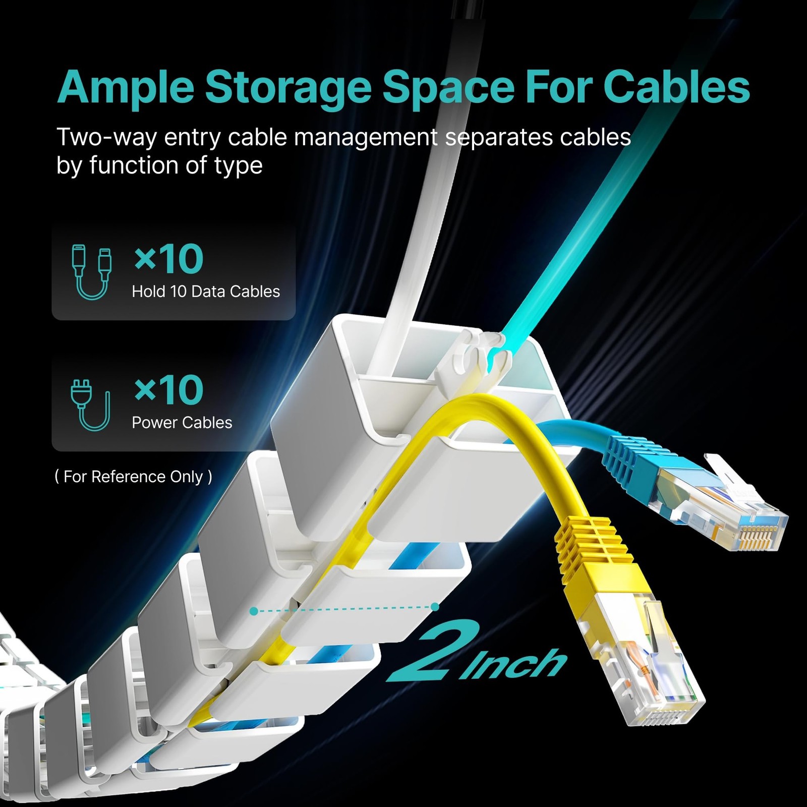 Under Desk Cable Management Spine – Flexible Cable Snake Organizer for Sta