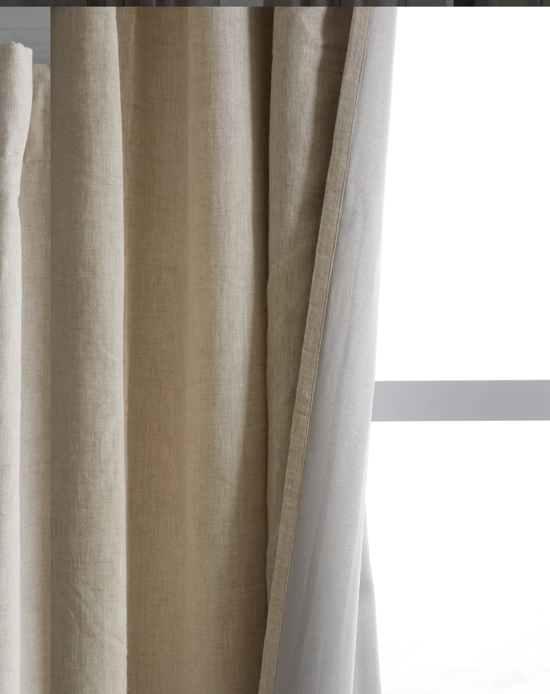 NWOT QUINCE European Linen Room Darkening Curtain Single Panel Flax 48” X 120”