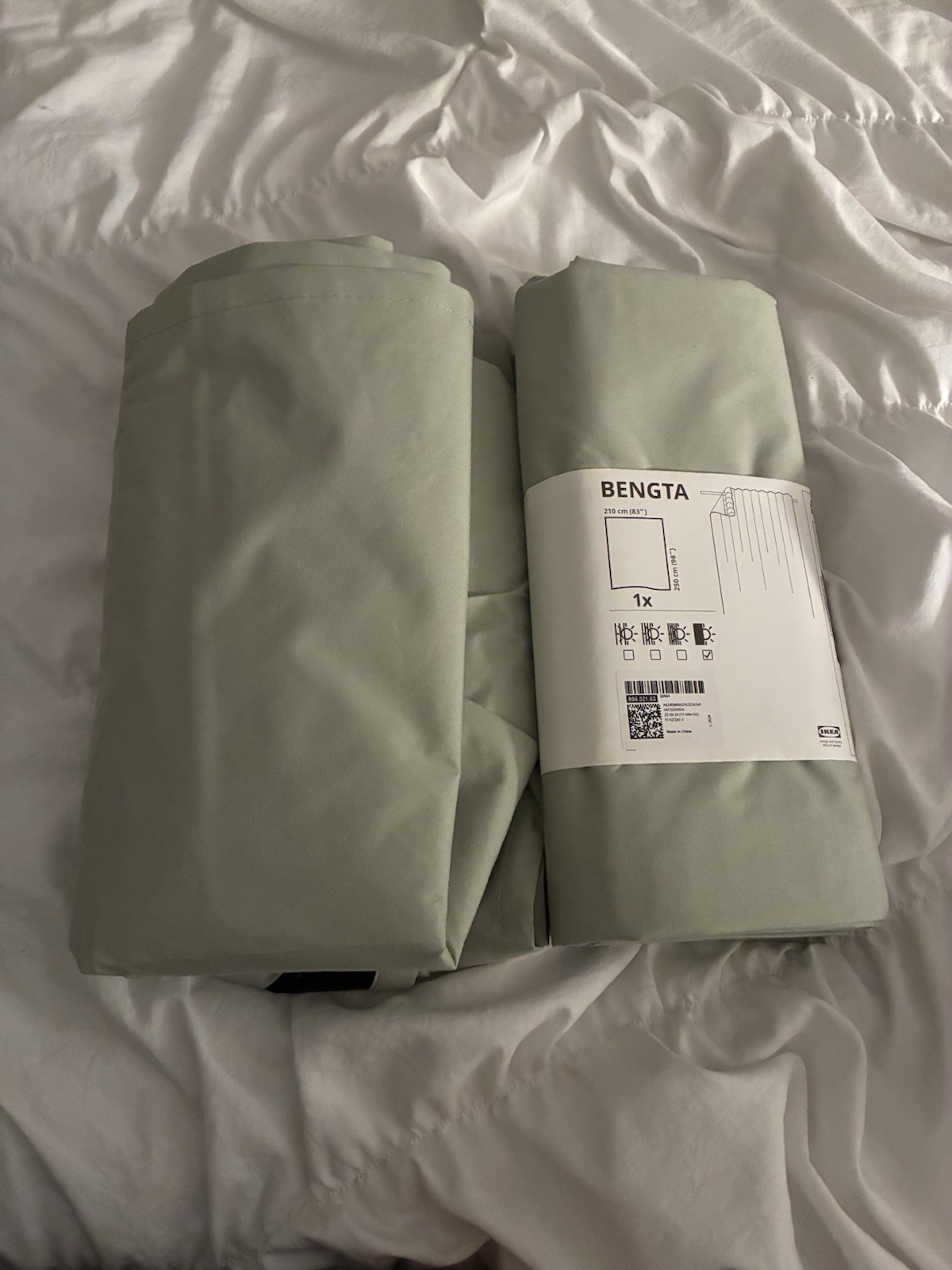IKEA BENGTA Green Blackout Curtain Panel Polyester 83 x 98 in