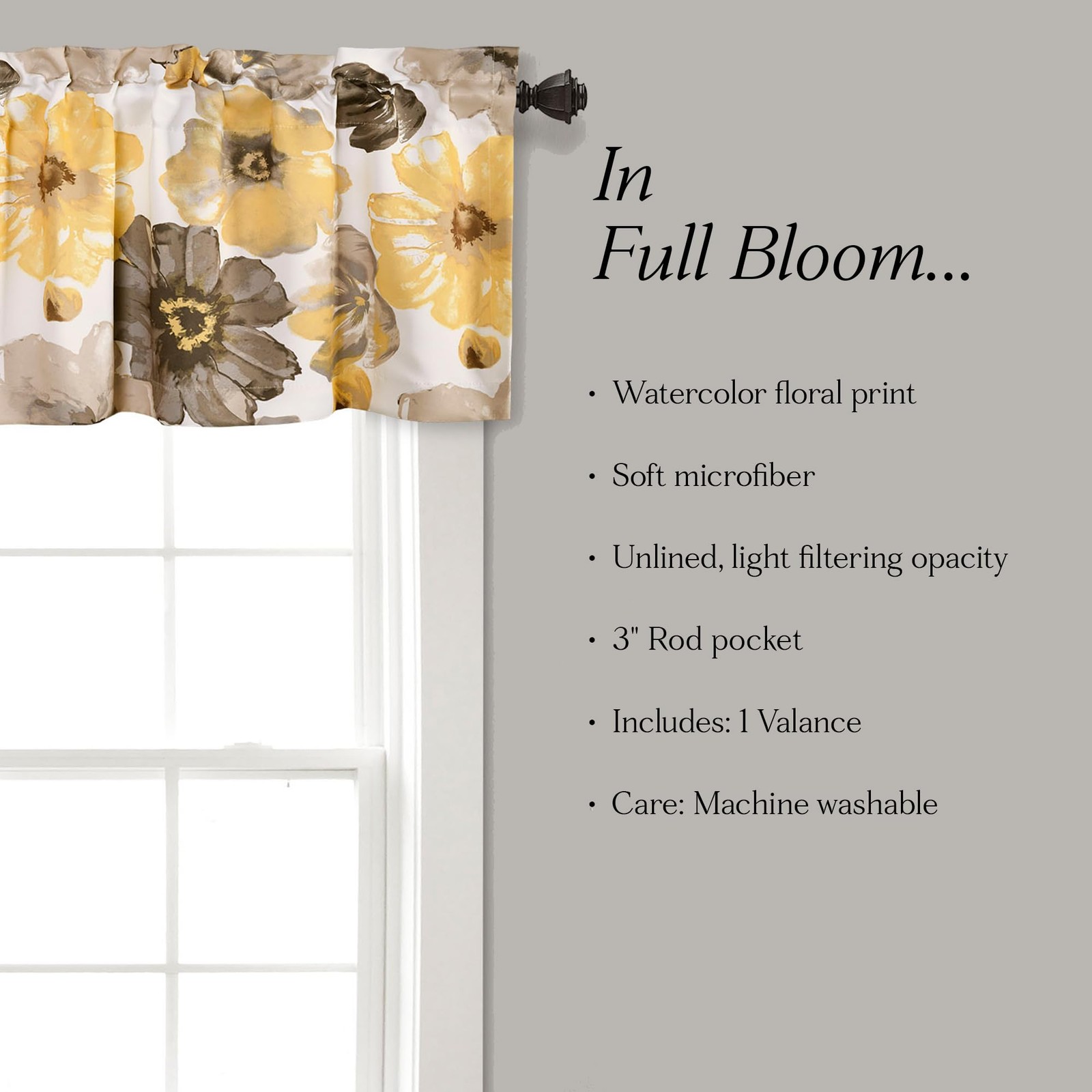 Lush Decor Leah Room Darkening Window Curtain Valance, 18 inch x 52 inch,…
