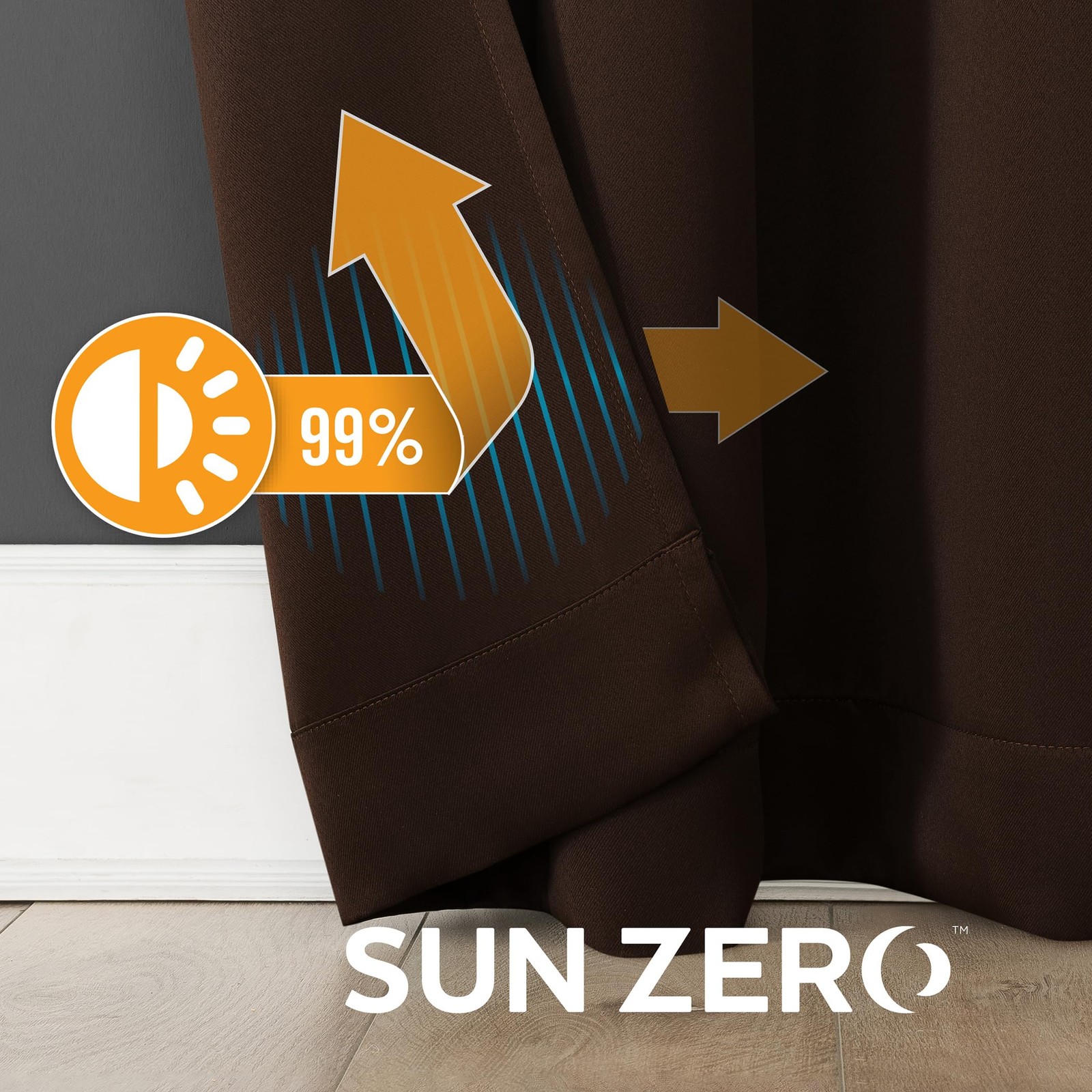 Sun Zero Soho 2-Pack Energy Saving Noise Reducing Blackout Grommet Curtain Panel