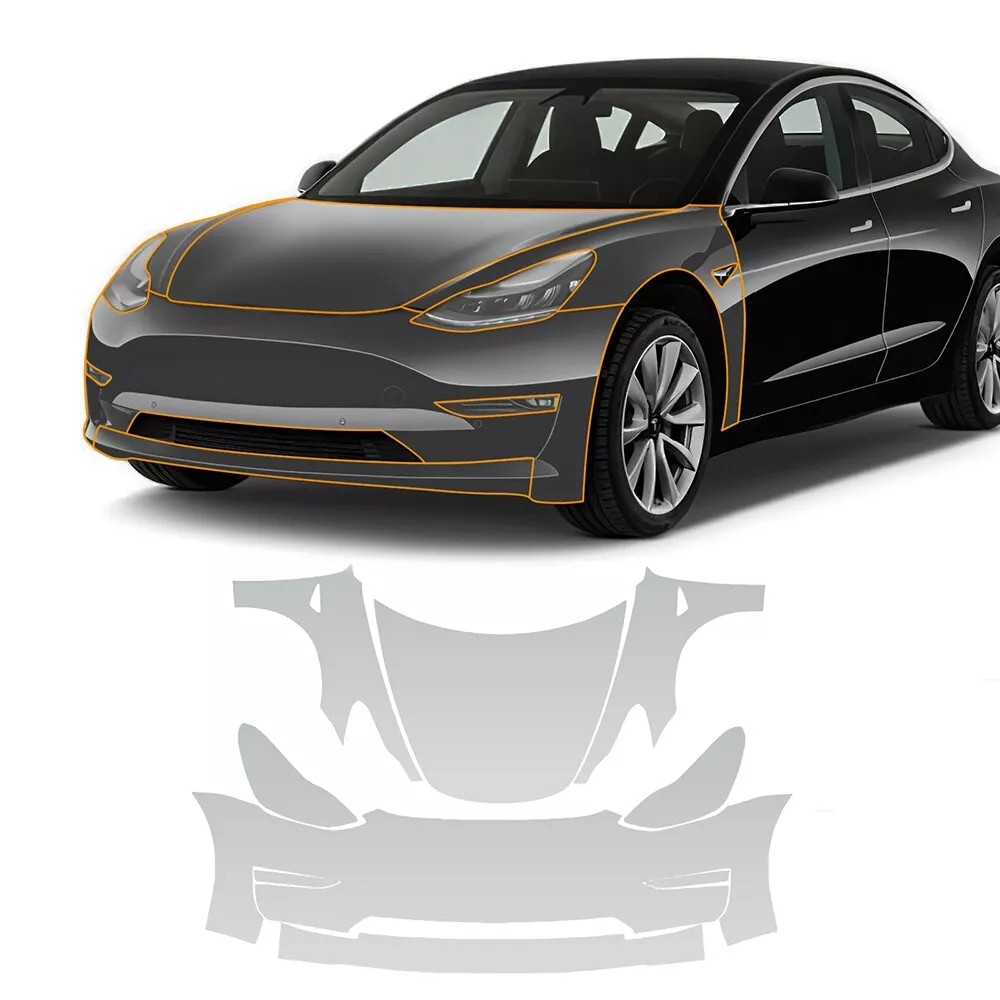Tesla 3/Y/X/S 2016-2024 Pre-Cut Car Paint Protection Film Full Front Kit PPF TPU