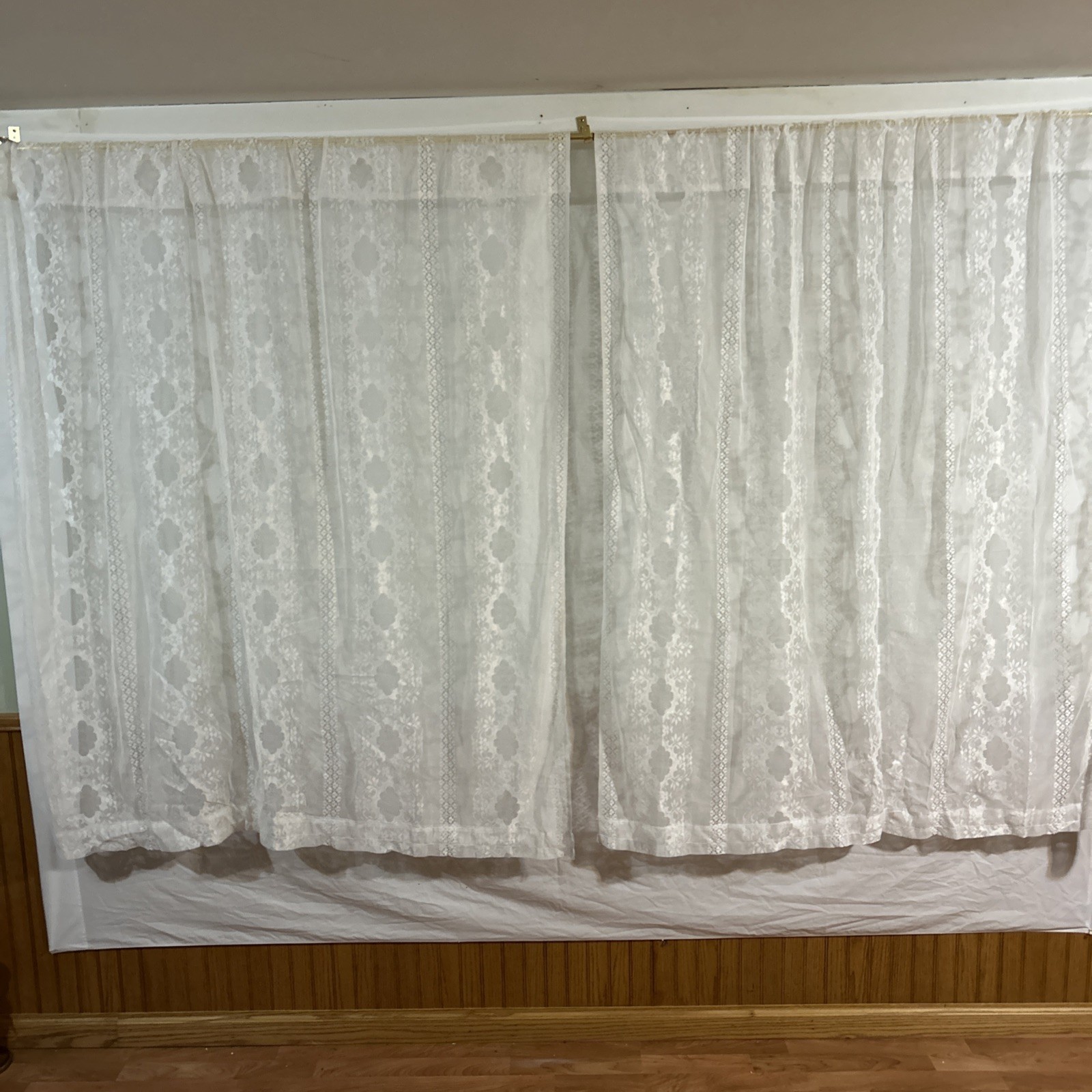 Lace Curtains 5 Ft Tall x 41/2 Ft Wide Sheer White Curtains