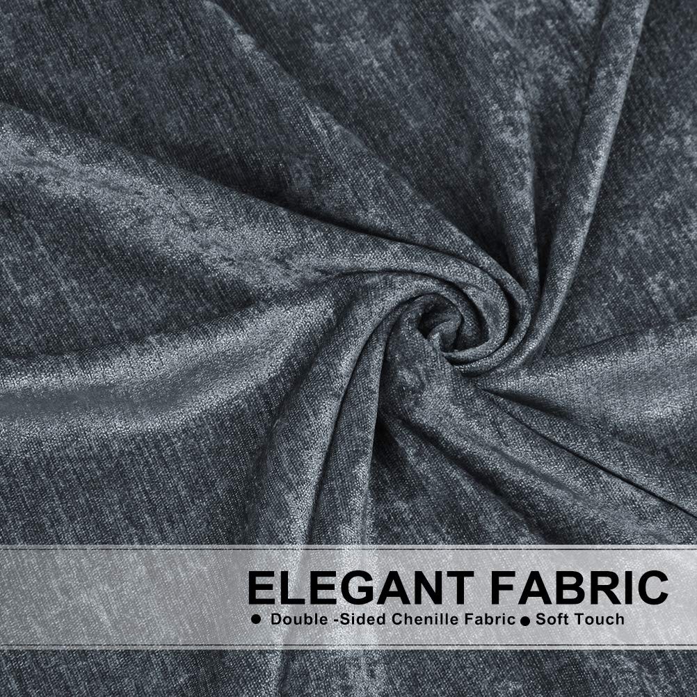Elkca Double-Sided Chenille Valance For Living Roomgrey Curtains Valance Beads