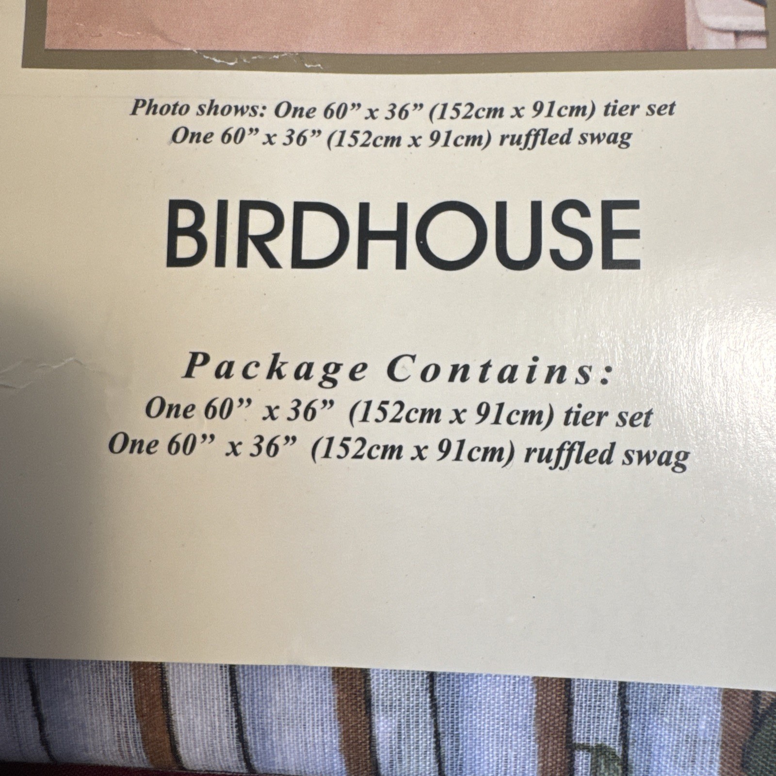 Kitchen Curtain Birdhouse Tier Panel 60”X 36” Just Panel