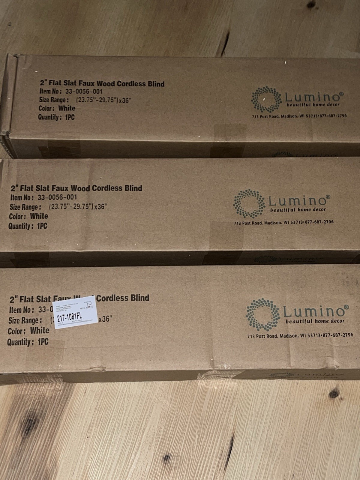 Lumino Blinds BS55 2in Cordless Flat Slat Faux Wood Blind