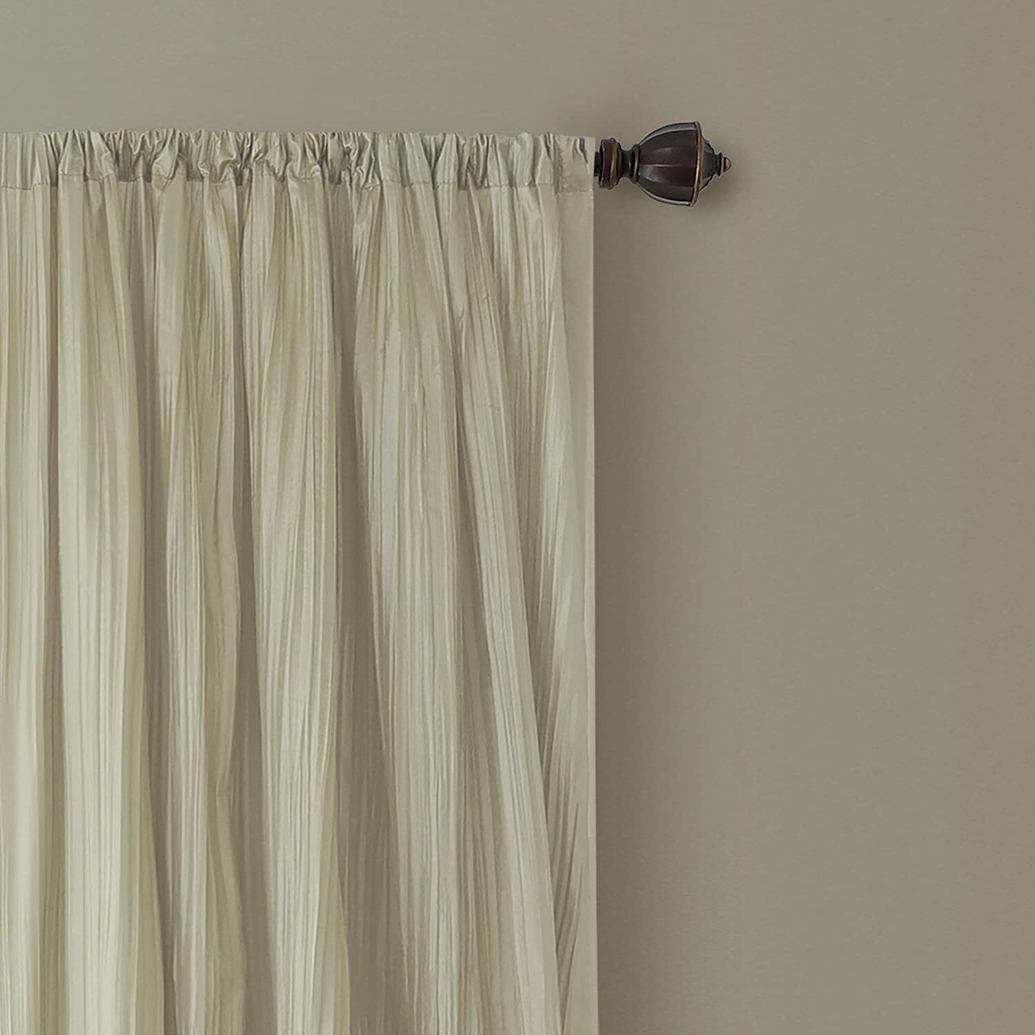 Set 2 Solid Ivory Faux Silk Curtains Panels Drapes Pair WITH SCARF 84 95 108 in