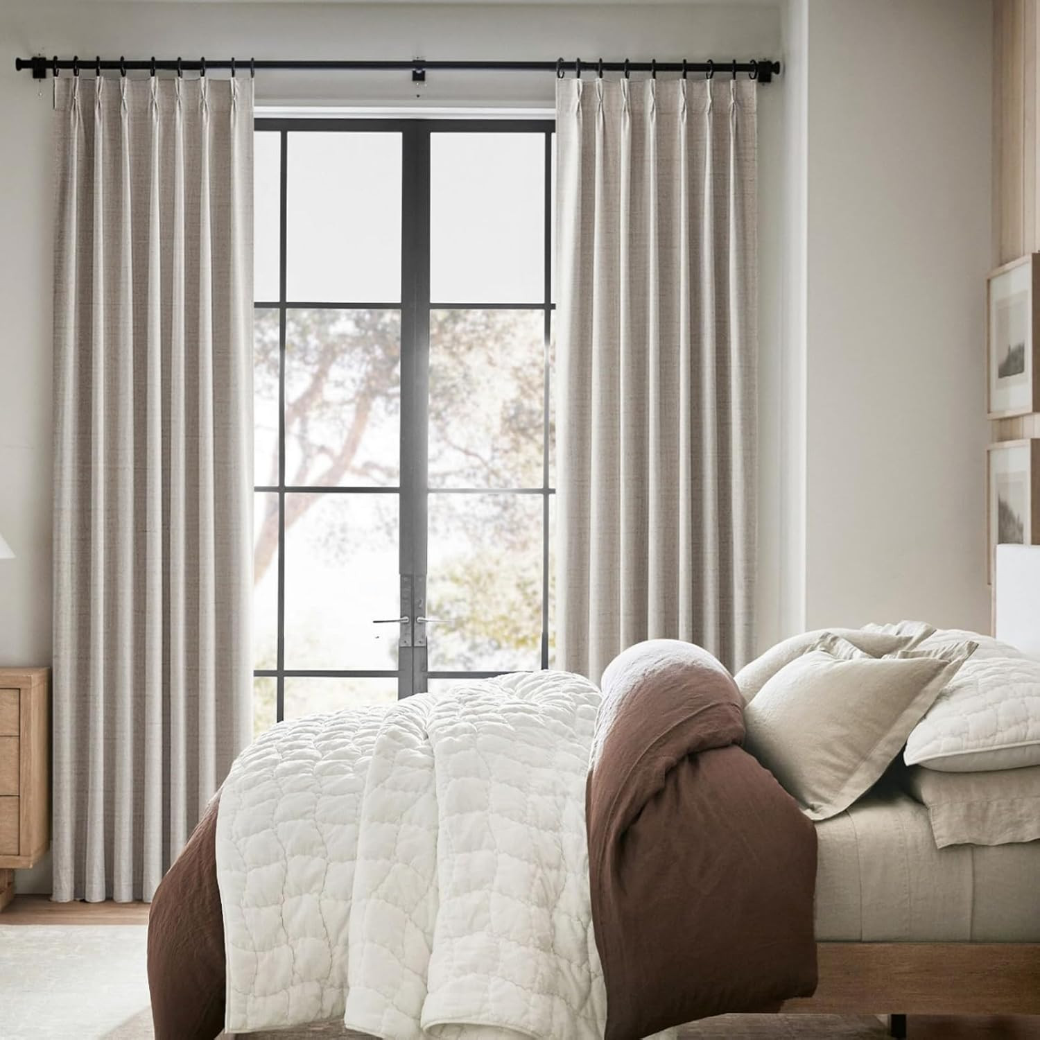 120″ Linen Blackout Curtains for Sliding Glass Doors – 2 Panels