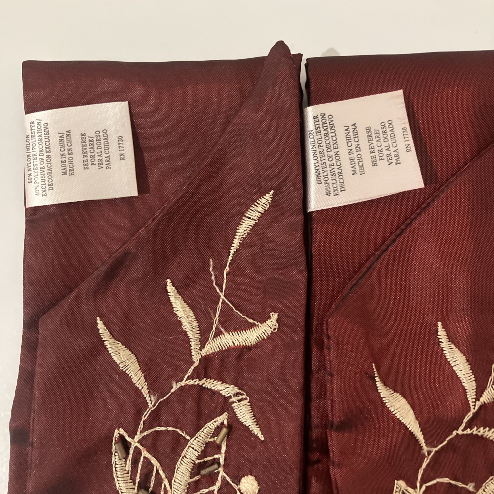 excellent condition Curtain Tie Backs nylon/polyester hnad wash/line dry