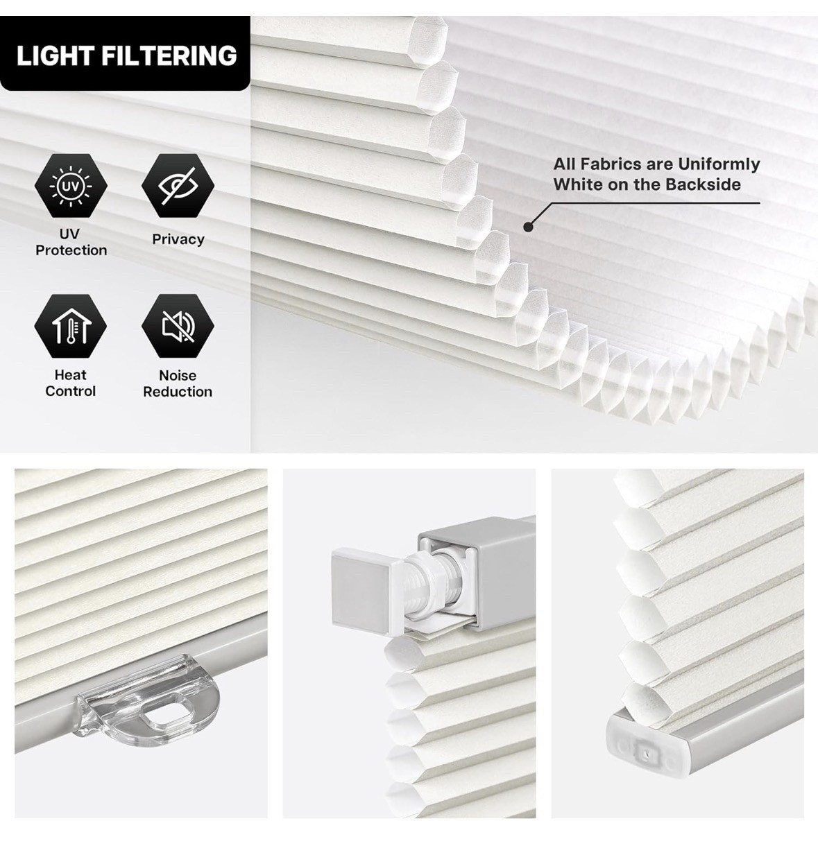 LazBlinds Cordless Cellular Shade Light Filtering Dovy Grey 34 1/2 x 64 in