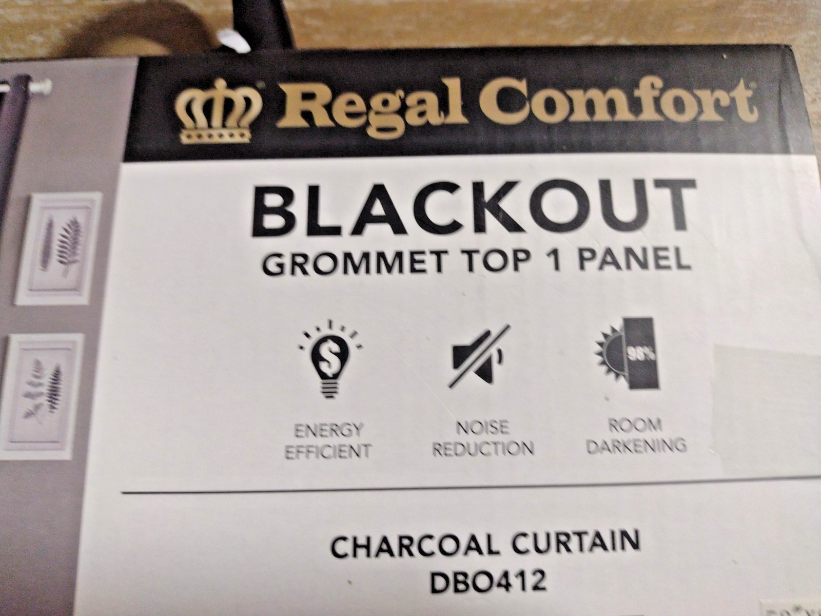 Regal Comfort Blackout Curtain Panel with Grommet Top (Charcoal) C1