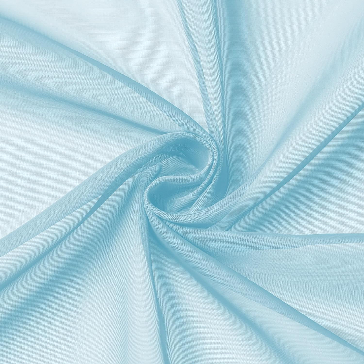 2 Pack: Basic Sky Blue Sheer Curtain Drapes 84 Inch Length 2 Panels for Living R
