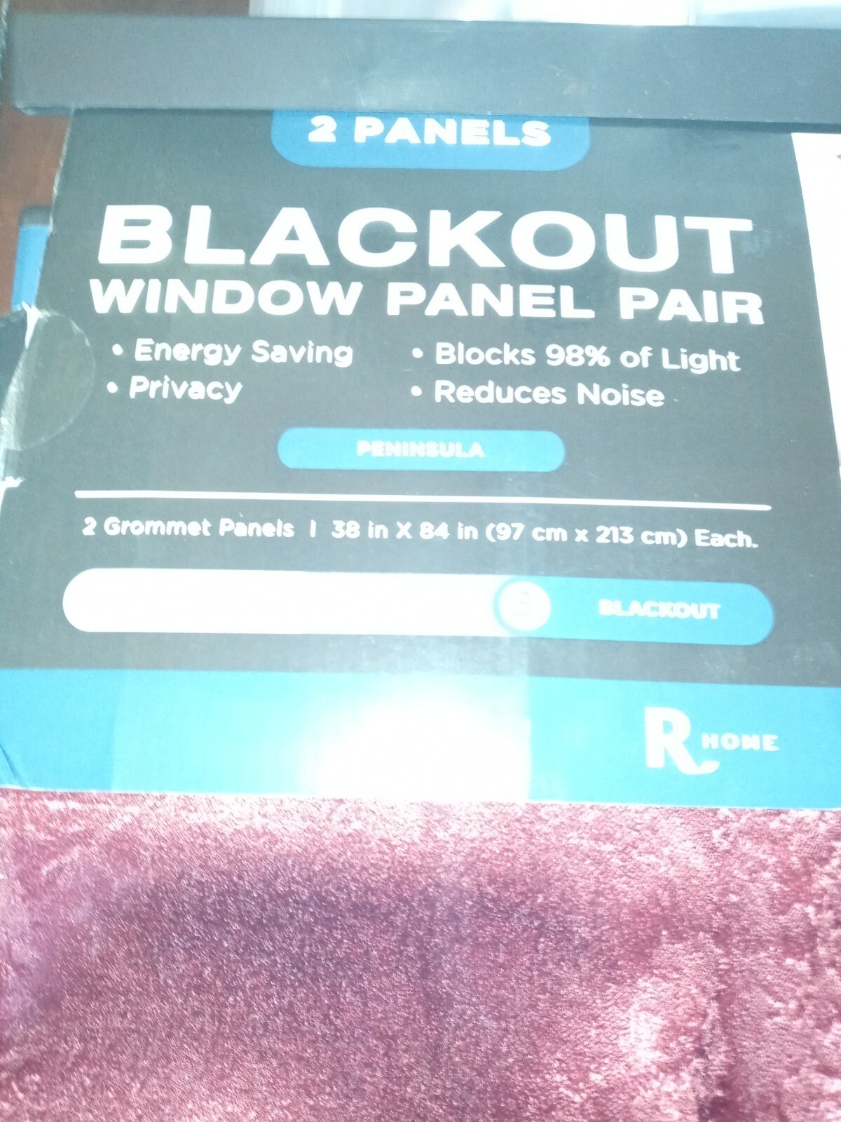 Blackout Window Panel Pair Burgandy 76 X 84