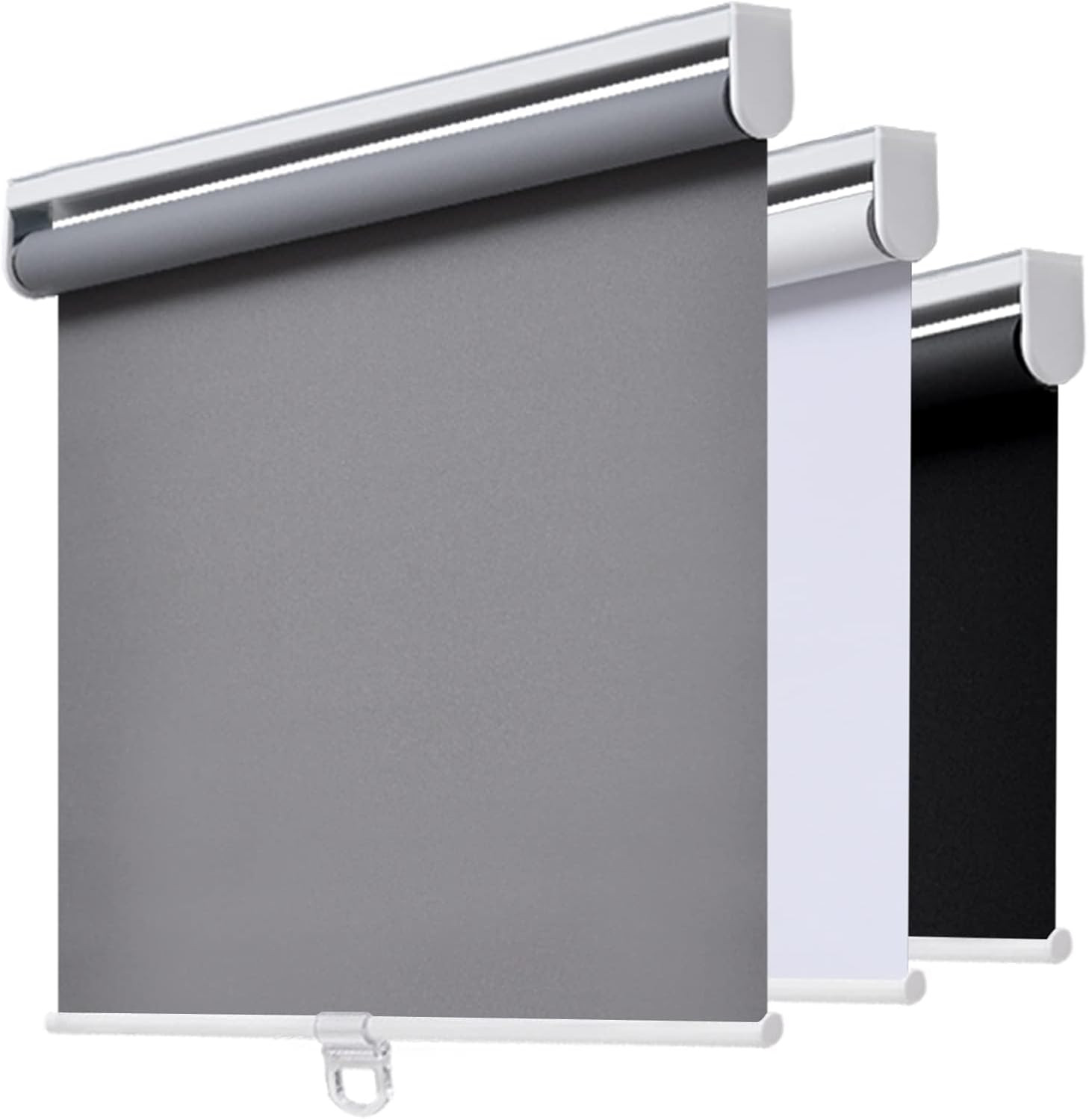 Cordless Blackout Roller Shades – UV Protection, Grey, 33.5″ W X 72″ H