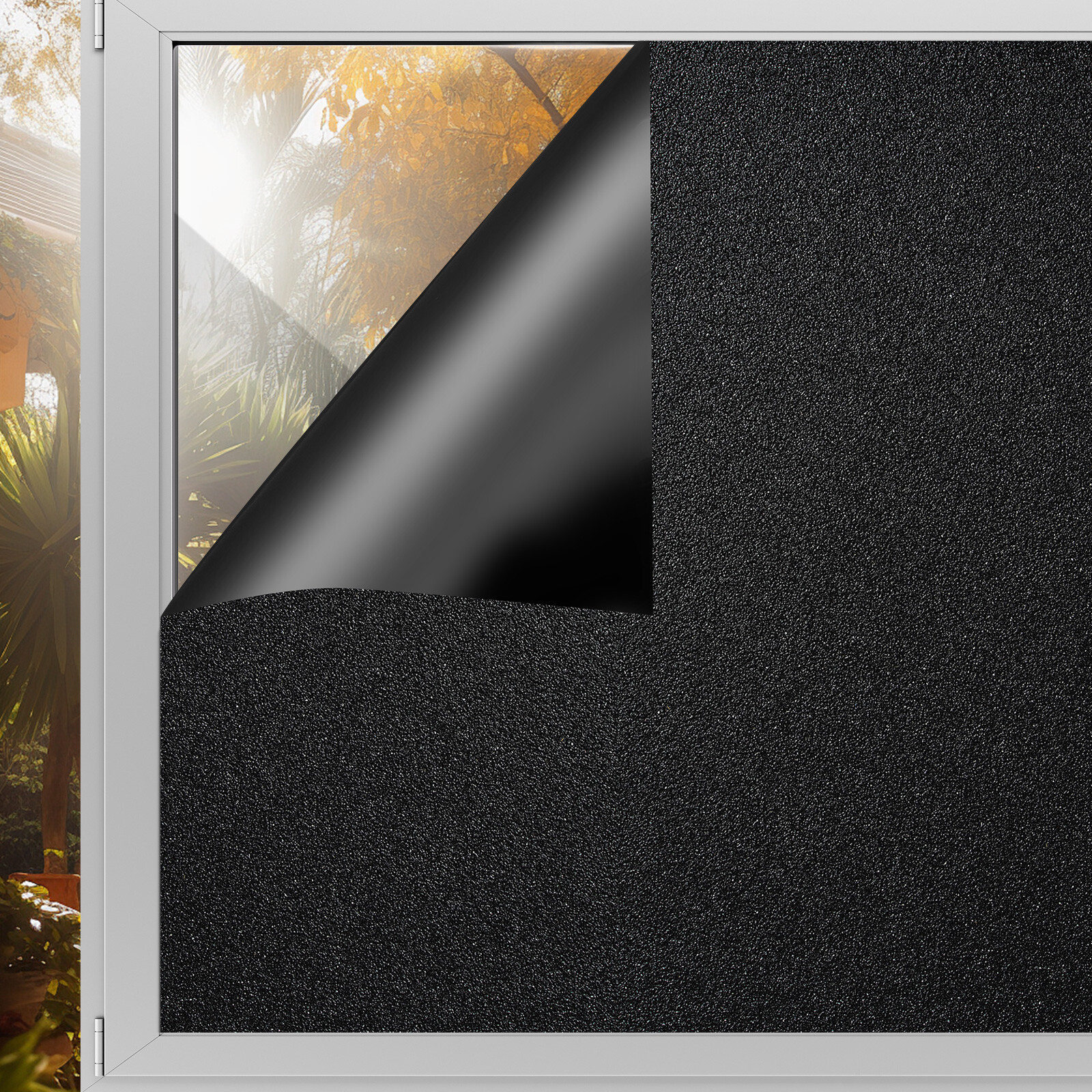 Total Blackout Window Film 100% Light Blocking Privacy Frosted Static Cling