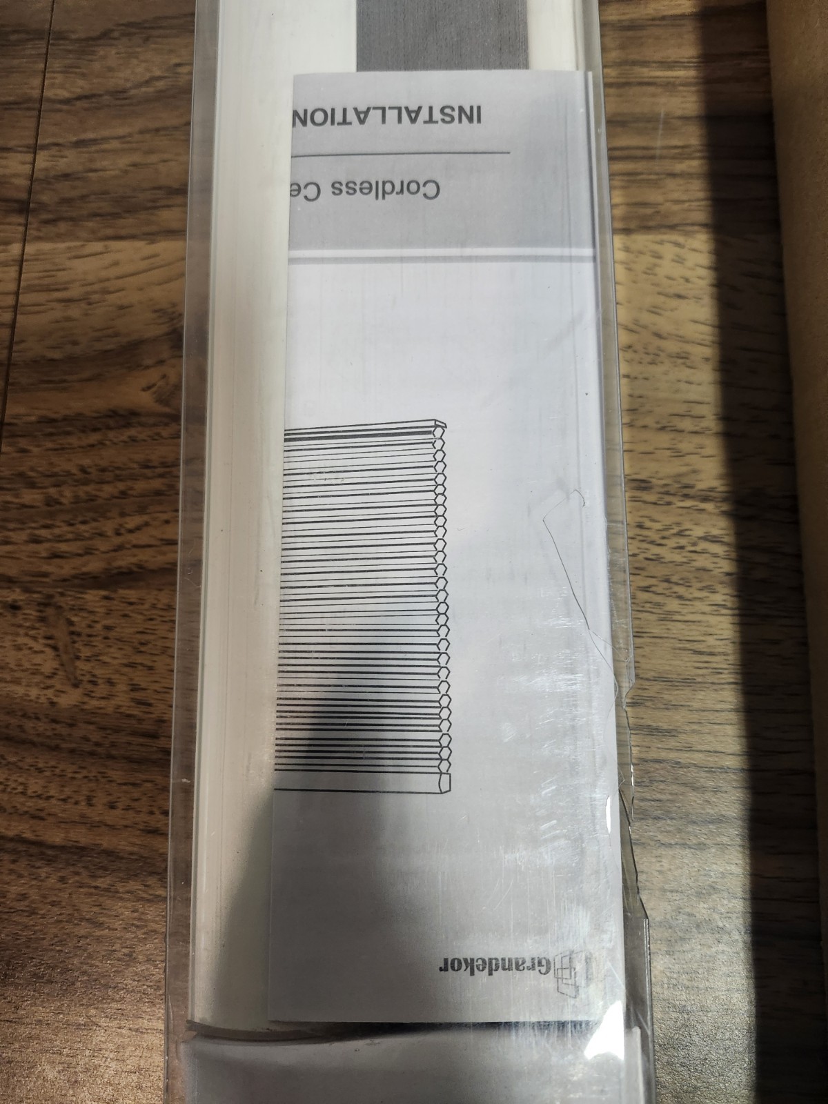 Cordlesss Cellular Shades Honeycomb 31X64″ White Dark Grey