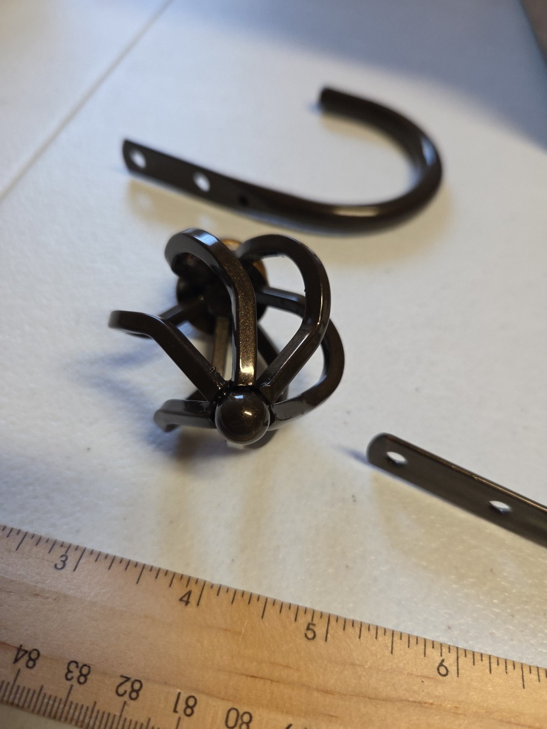 Metal Curtain Drapery Tie-back Hooks, Cage Design. Dark Brown, Hardware New