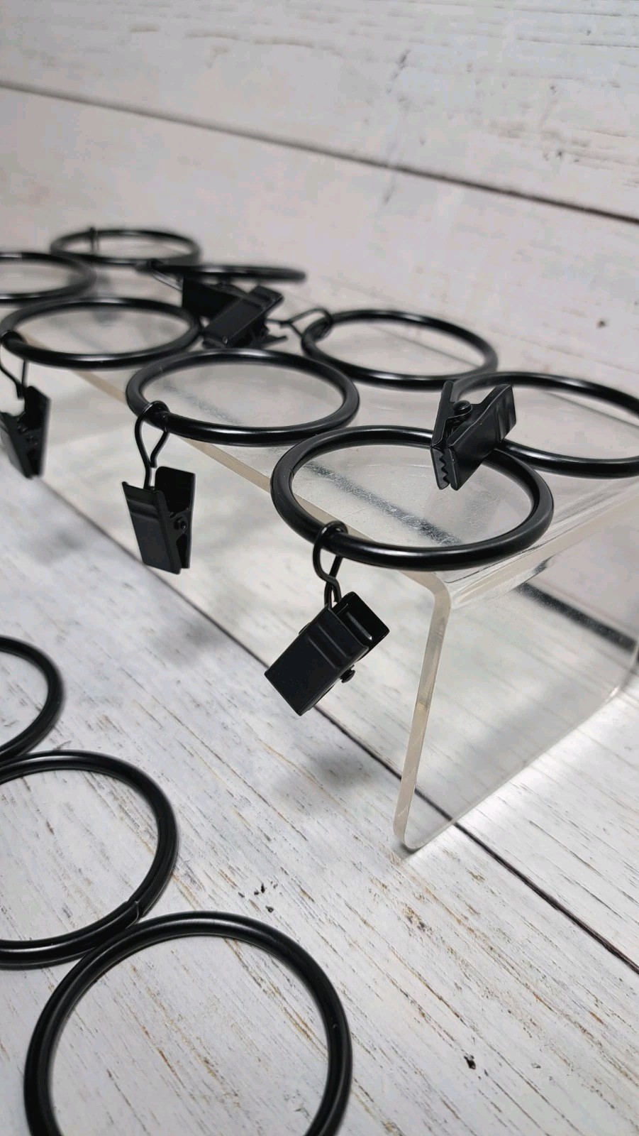 40 Pack Metal Curtain Rings with Clips Drapery Clips Hooks, Decorative Curtain