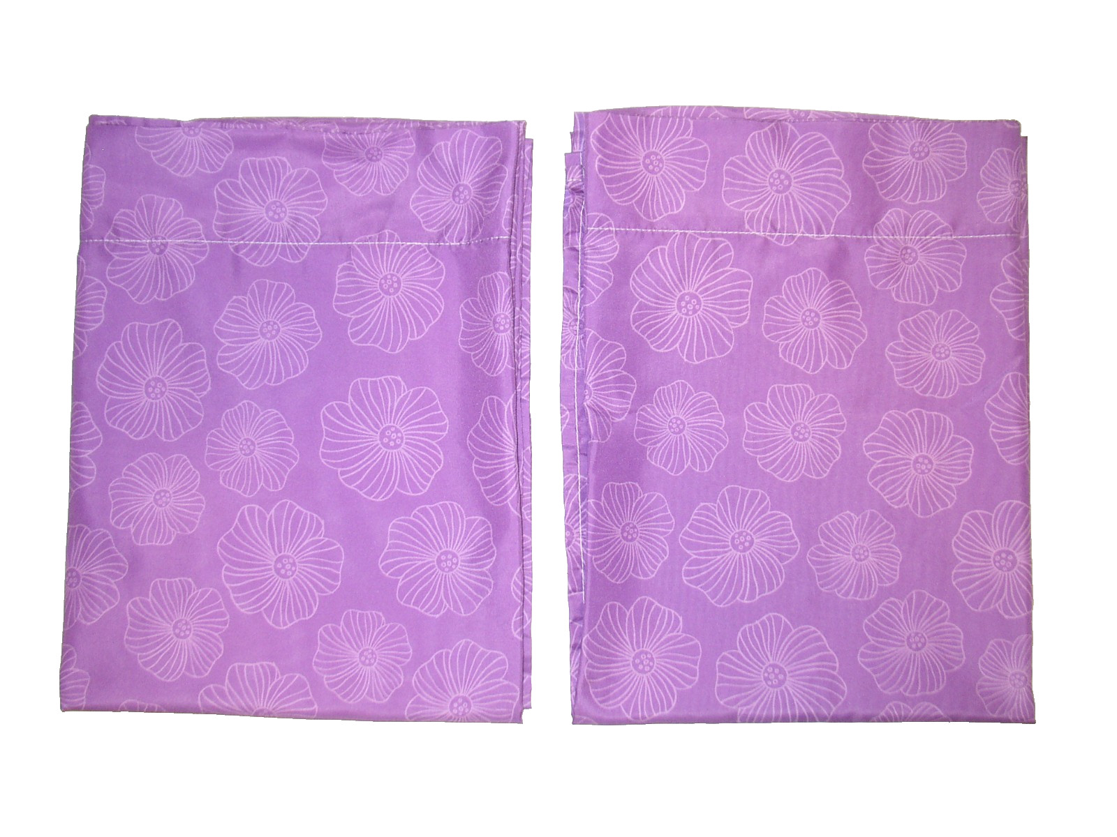 Curtain Panel Set Purple Flower 90x59L Disney Junior Minnie Fluttery Friends EUC