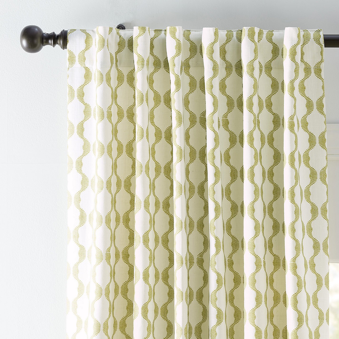 Ballard Designs Thea Wave Stripe Drape Citrus Green 50x 96 Curtain New Just One