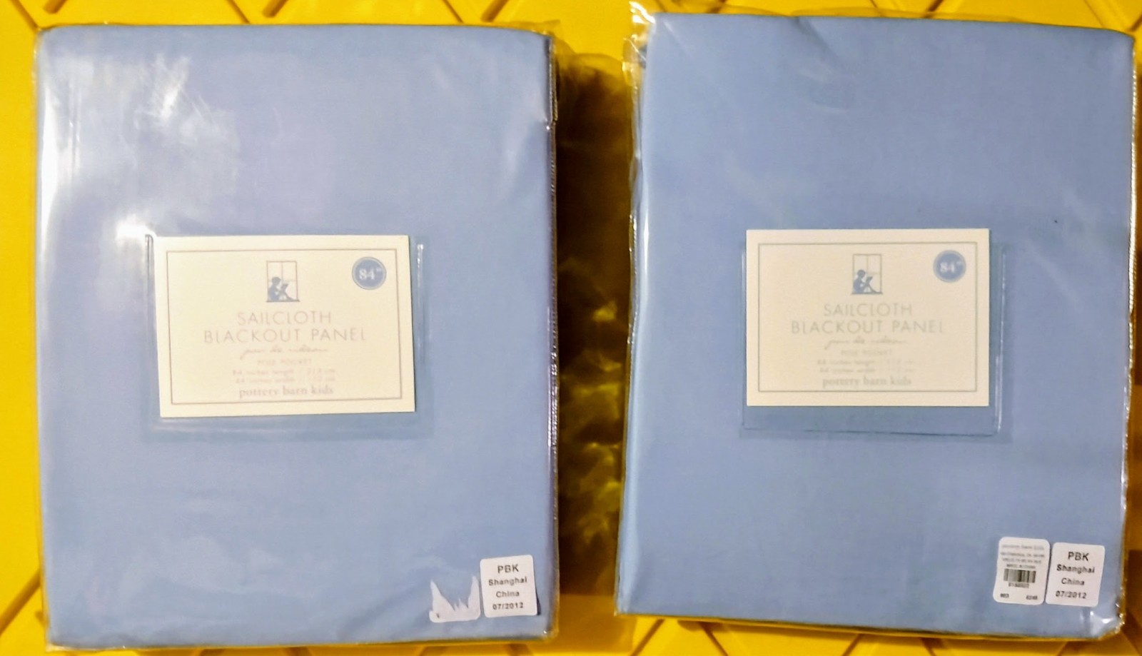 Pottery Barn Kids Sailcloth Blackout Panels Light Blue 44″x84″ – Set of Two