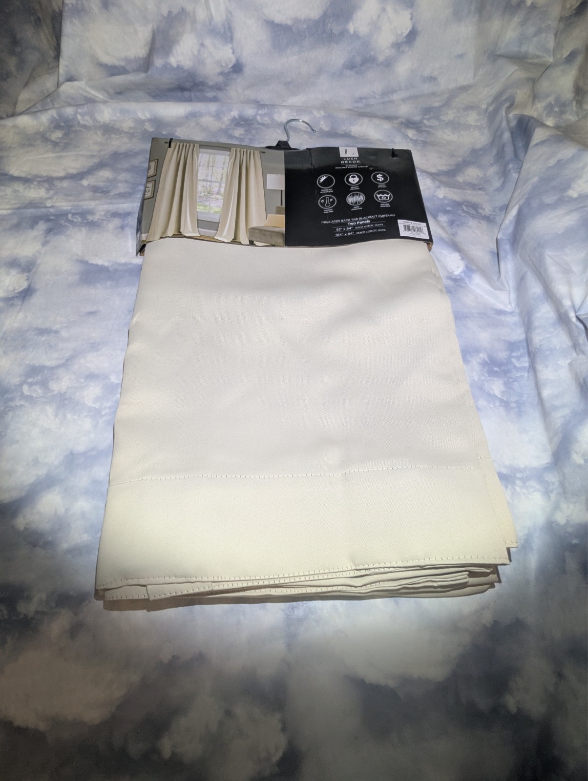 Lush Decor Blackout Insulated 2-Panel Set Beige Window Curtains 52×84 each