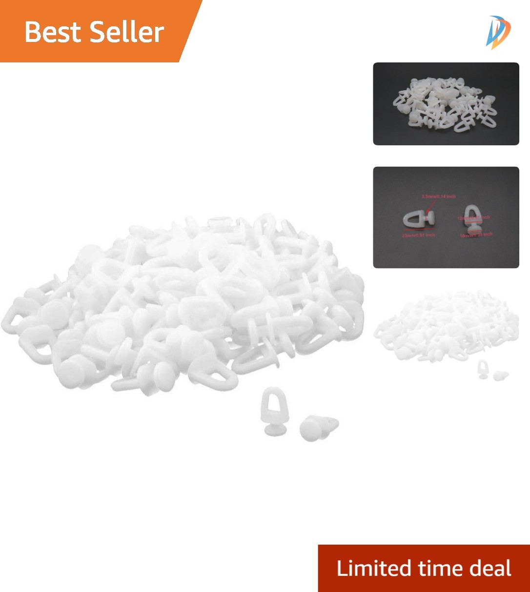 Lightweight 23mm White Plastic Curtain Carrier Rollers – 50 Pcs for Easy Use