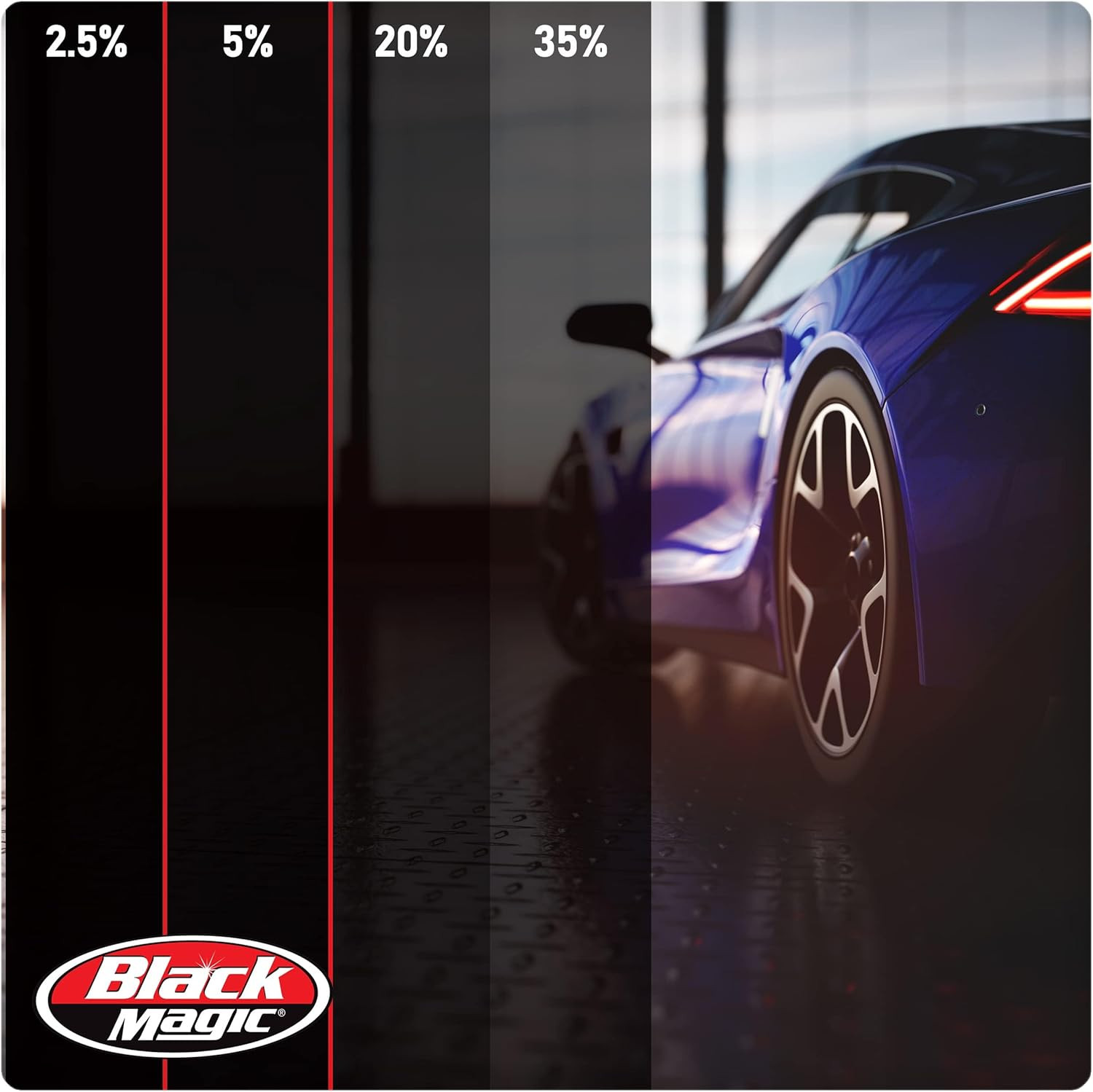 Black Magic Insta-Cling 5% VLT Tinted Window Film, Reusable Car Window Tint — Bl
