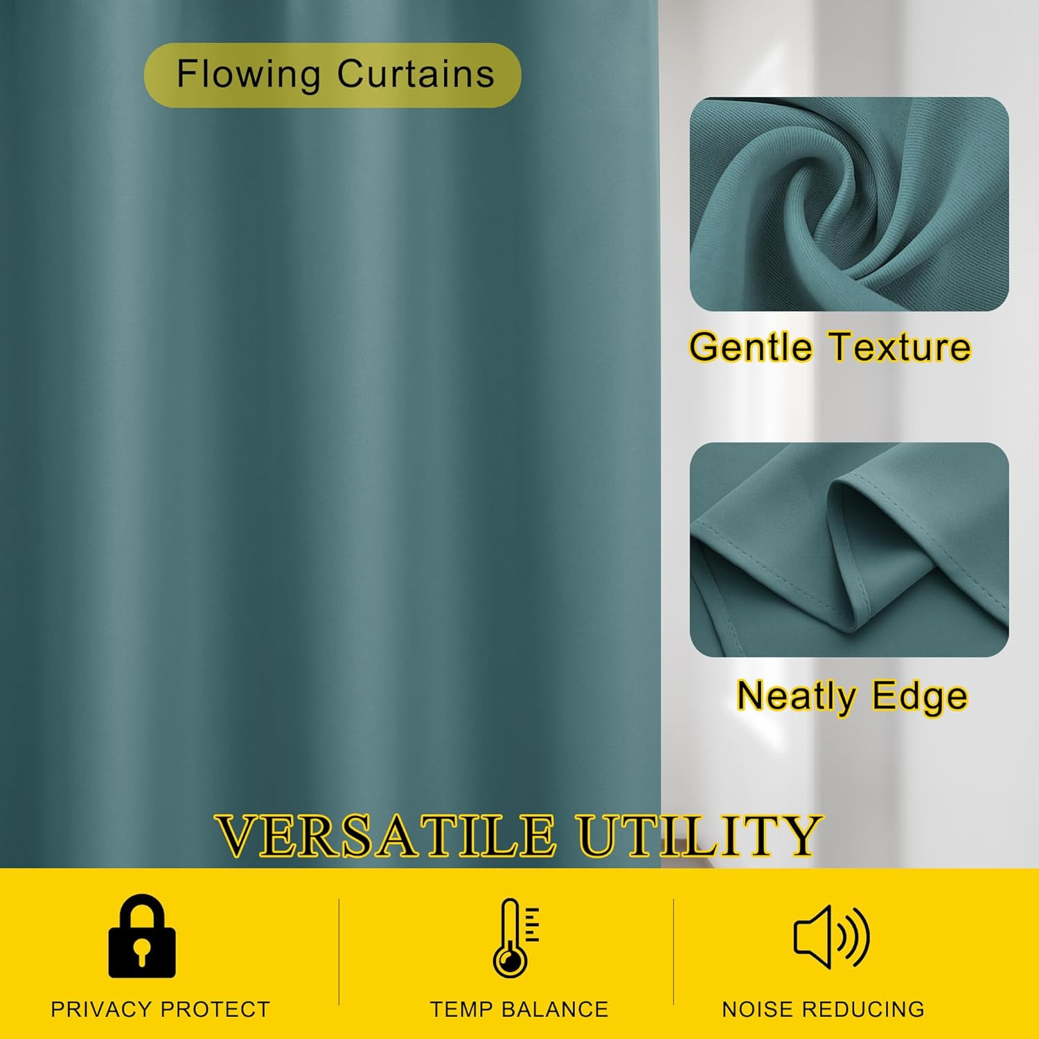 Valances for Living Room, Thermal Insulated Home Decor Grommet Window Treatment