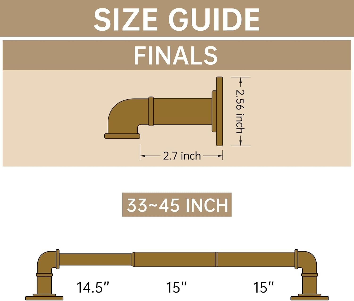 Industrial Curtain Rods for Windows 28 to 48 Inches, Blackout Wrap Around Cur…