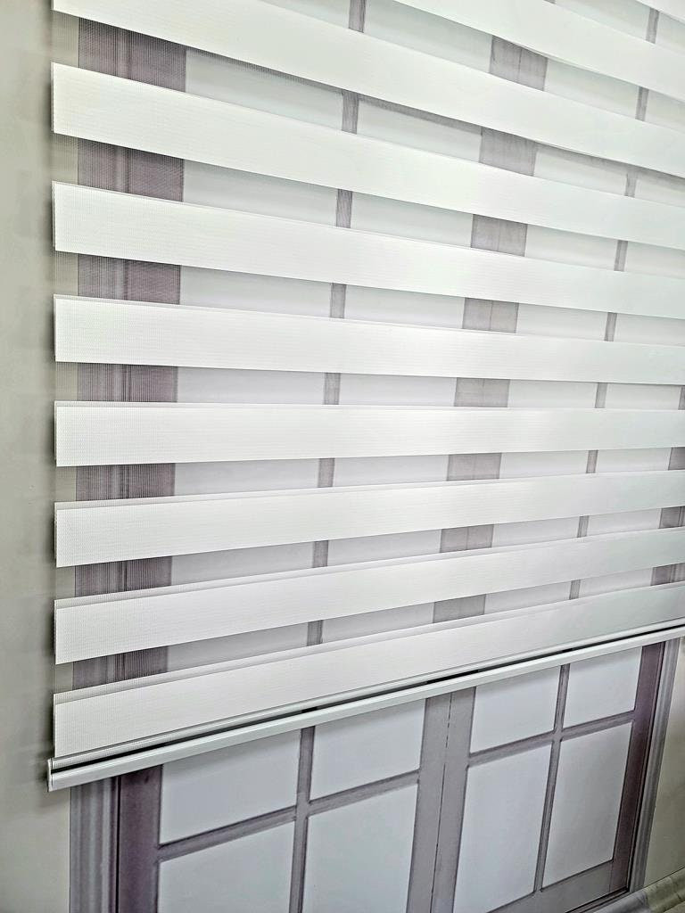 Straight Solid Color Fabric Zebra Roller Blinds Curtain For All Room, Color