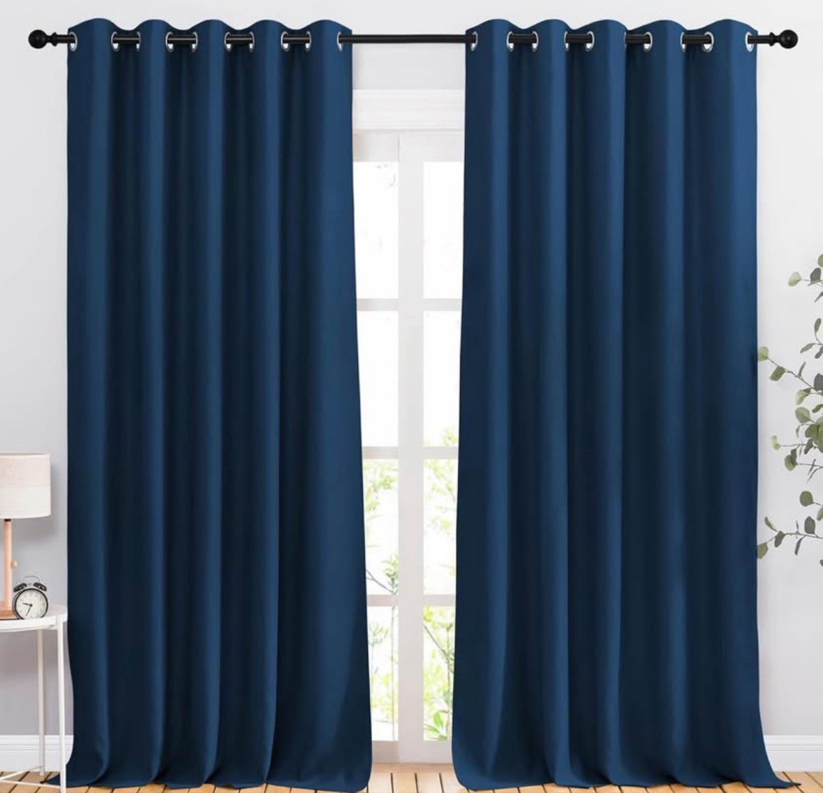 66×118 Moroccan Blue Blackout Curtains With Grommets 2 Panels
