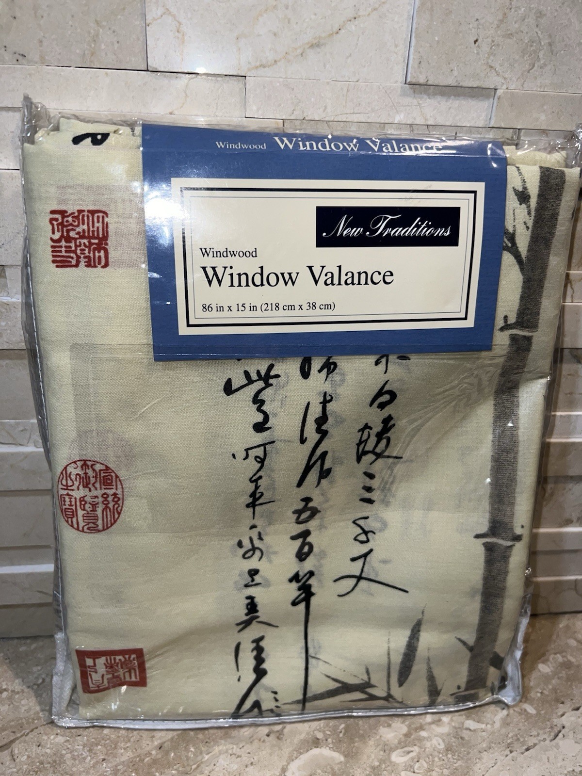 Vintage Sears Windwood Valance 86 x 15″ Cotton Blend NIP