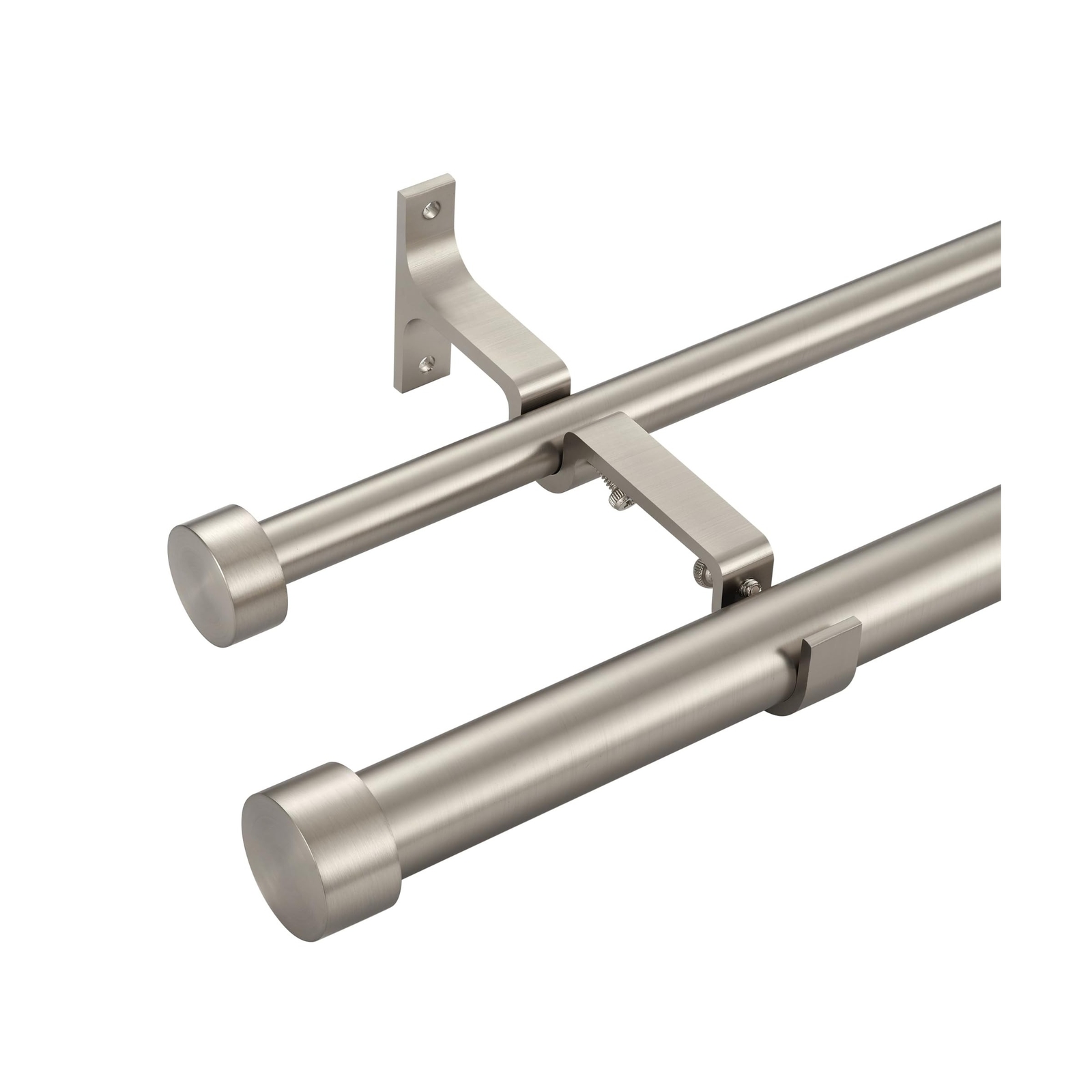 Double Curtain Rods for Windows 36-72 Inches, 1” Front and 5/8”Back Double …