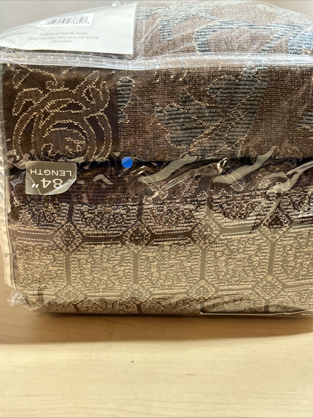 CROSCILL GALLERIA BROWN BLUE (PAIR) DRAPERY PANELS 41 X 84 TUSCAN POLE TOP NEW