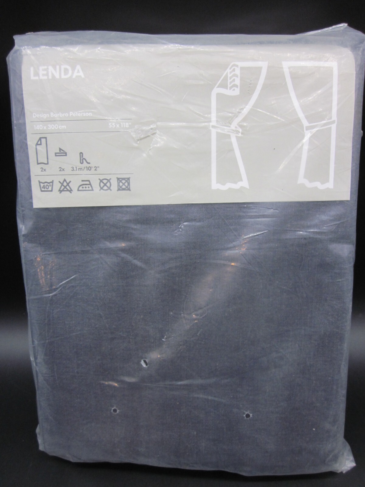 IKEA LENDA Curtains Dark Gray 140 x 300 cm 55 x 118″ # 700.582.38 NEW