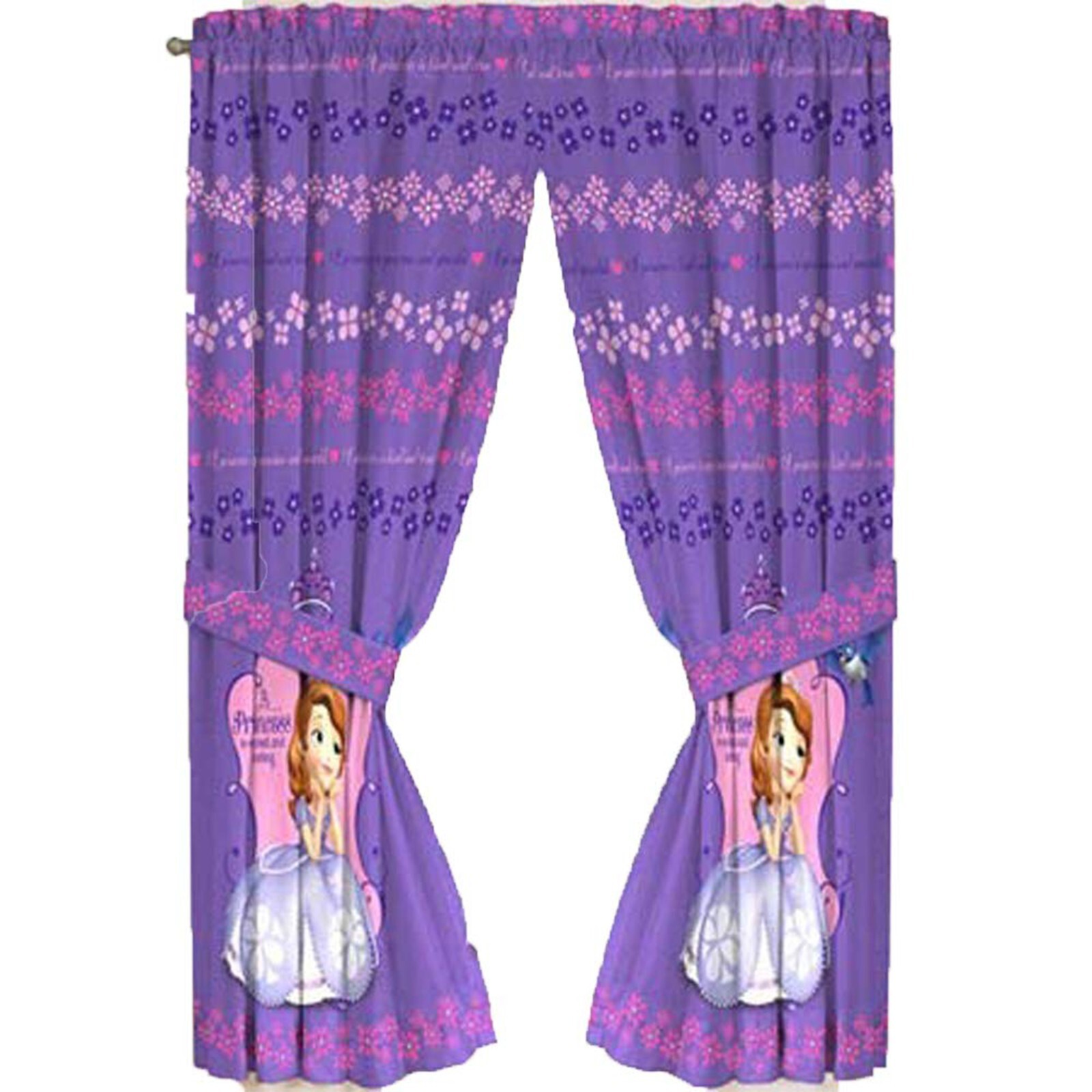 New Disney Junior Sofia Princess Drapes Panels Curtains, Set of 2 (42″x63″ Each)
