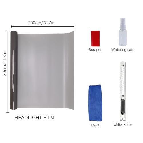 Car Headlight Taillight Vinyl Tint Film Roll Self Adhesive Universal 12x 7ft