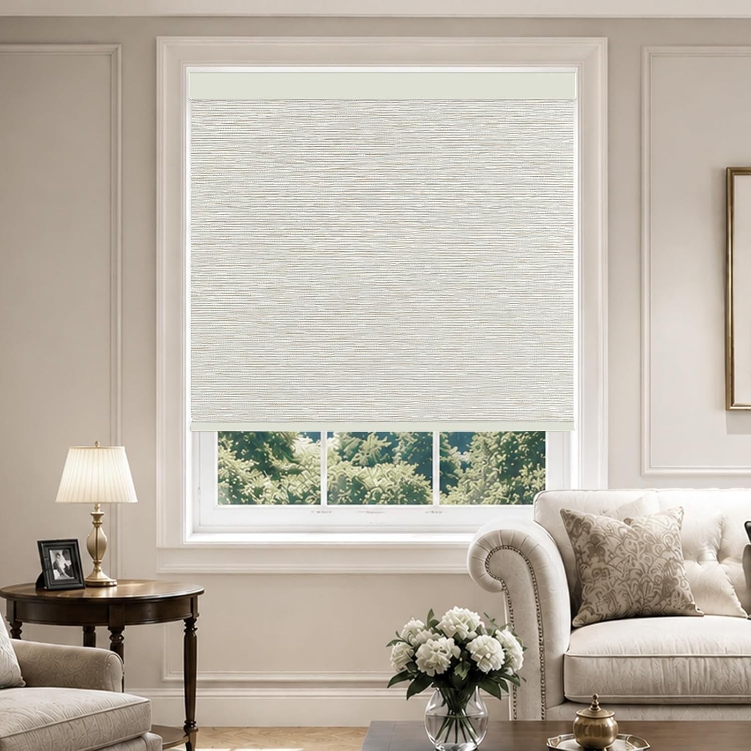 Cordless Blackout Roller Shades 22″ W x 72″ H Cream Thermal Insulated Blinds