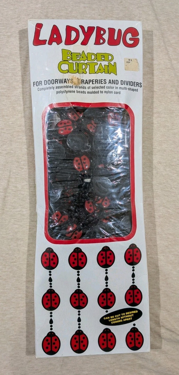 Matscot Ladybug Beaded Curtain Door Hanging Psychadelic Vintage Retro 24″x78″