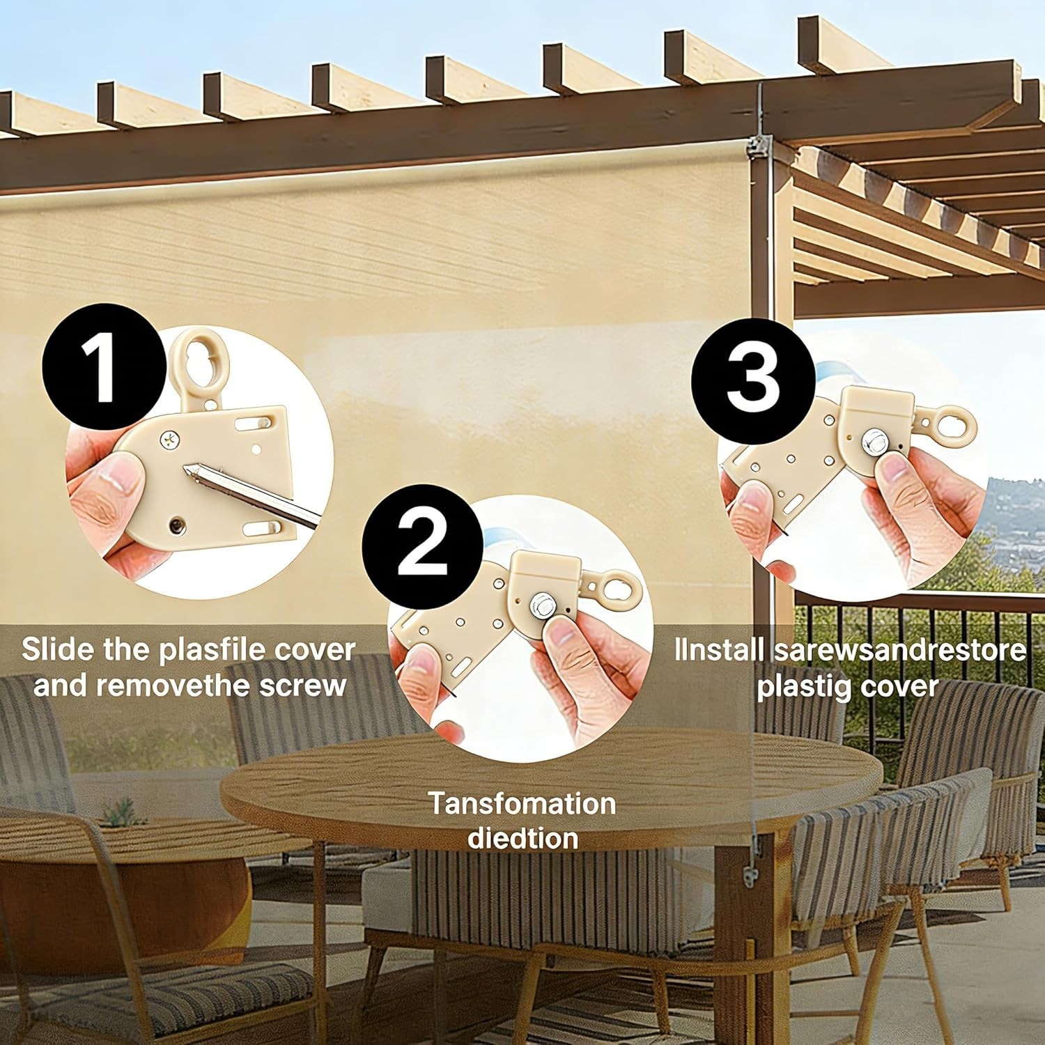 Universal Cordless Bracket for Indoor/Outdoor Sunshade – Easy Installation