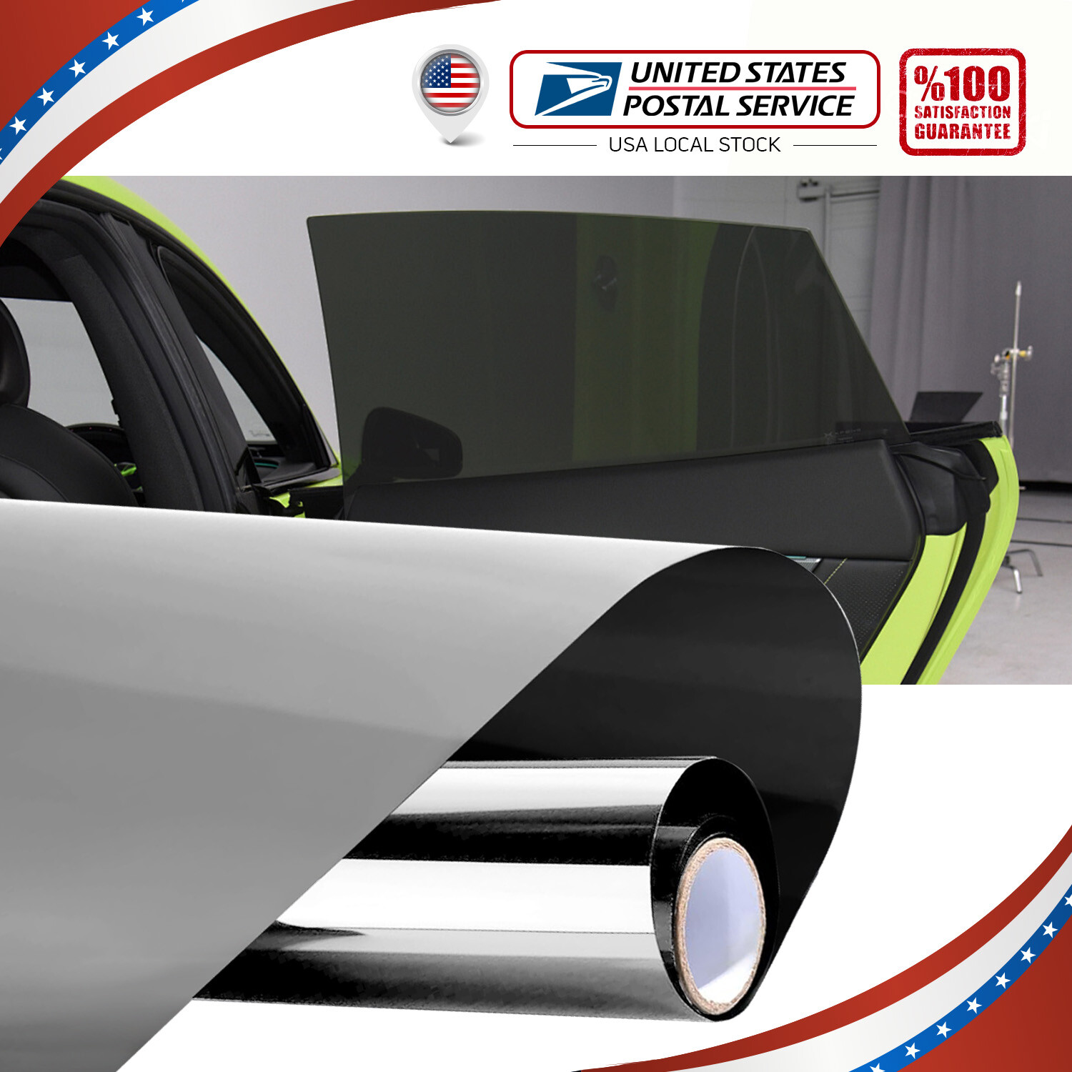 20% VLT Uncut Roll Window Mirror Black Chrome Tint Film Car Home Office Glass