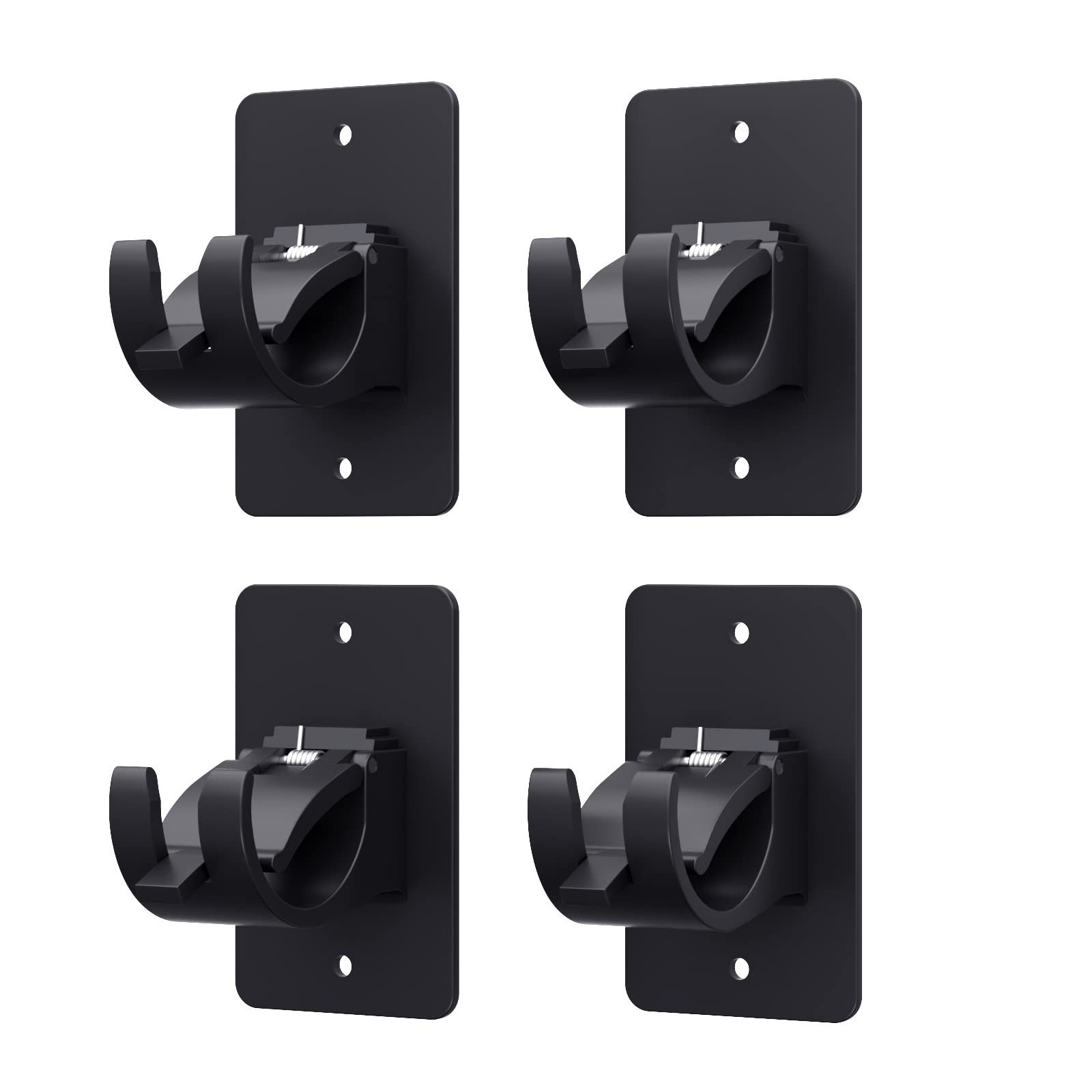4 Pieces Self Adhesive Curtain Rod Bracket, Universal Plastic Curtain Rod Hol…