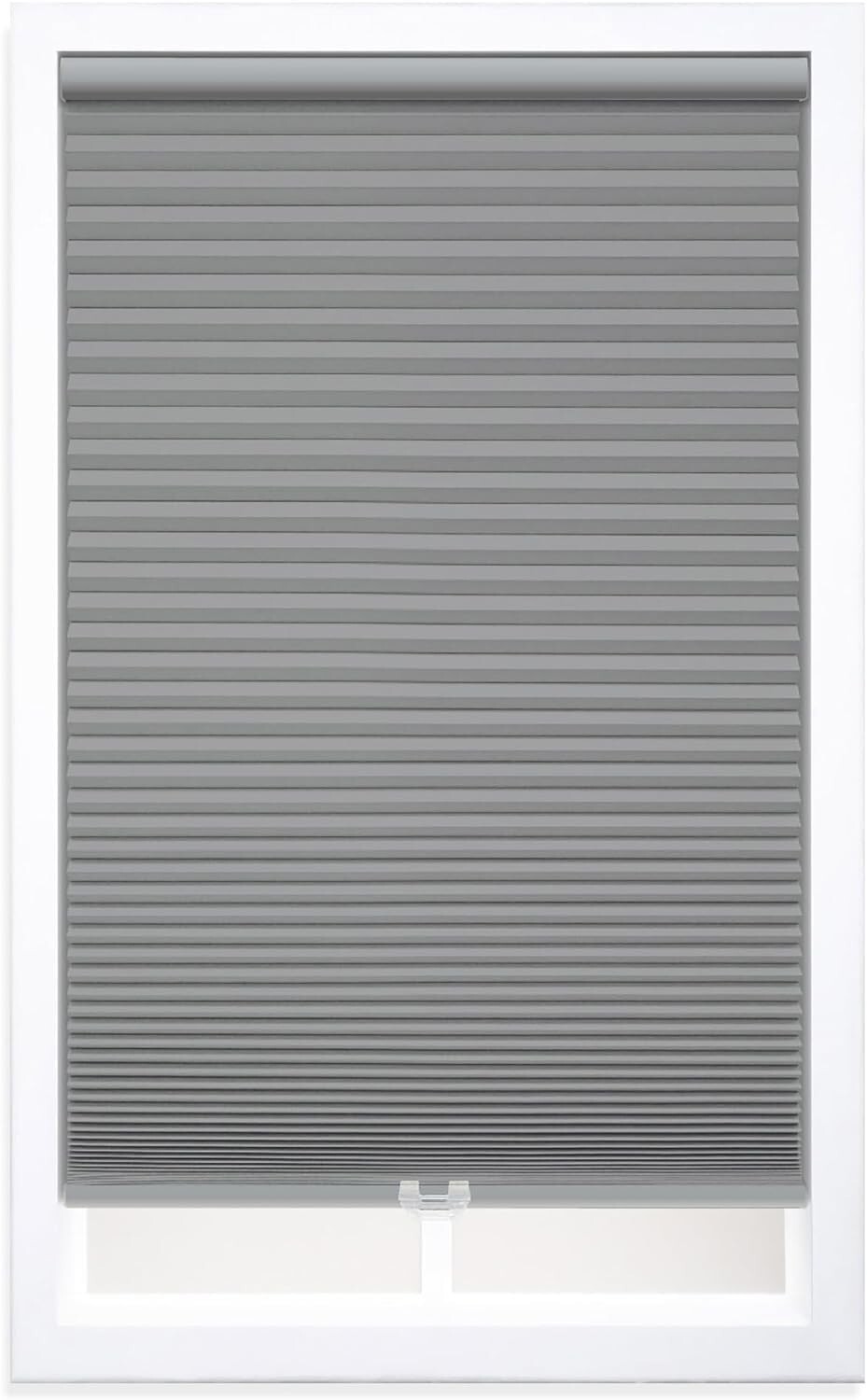 DEZ FURNISHINGS Cordless 1.5″ Light Filtering Celluar Shade 25″W x 84″H Gray