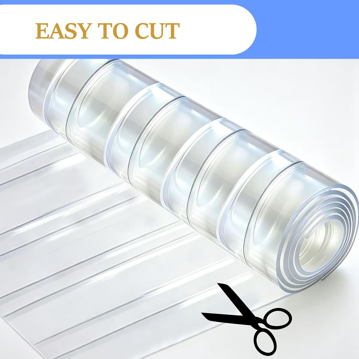 Plastic Vinyl Strip Curtain Waterproof PVC Freezer Warehouse 7.5×7.6 Ftx0.07 In