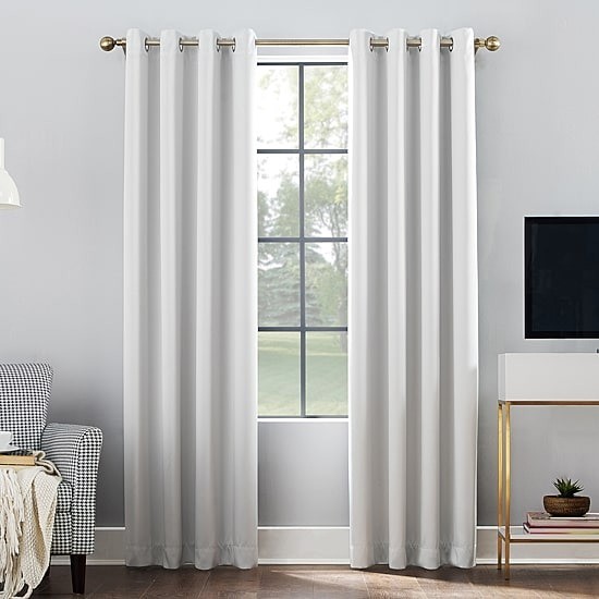 Sun Zero Oslo Blackout Grommet Curtain Panel 52″x84″ Pearl Energy Saving