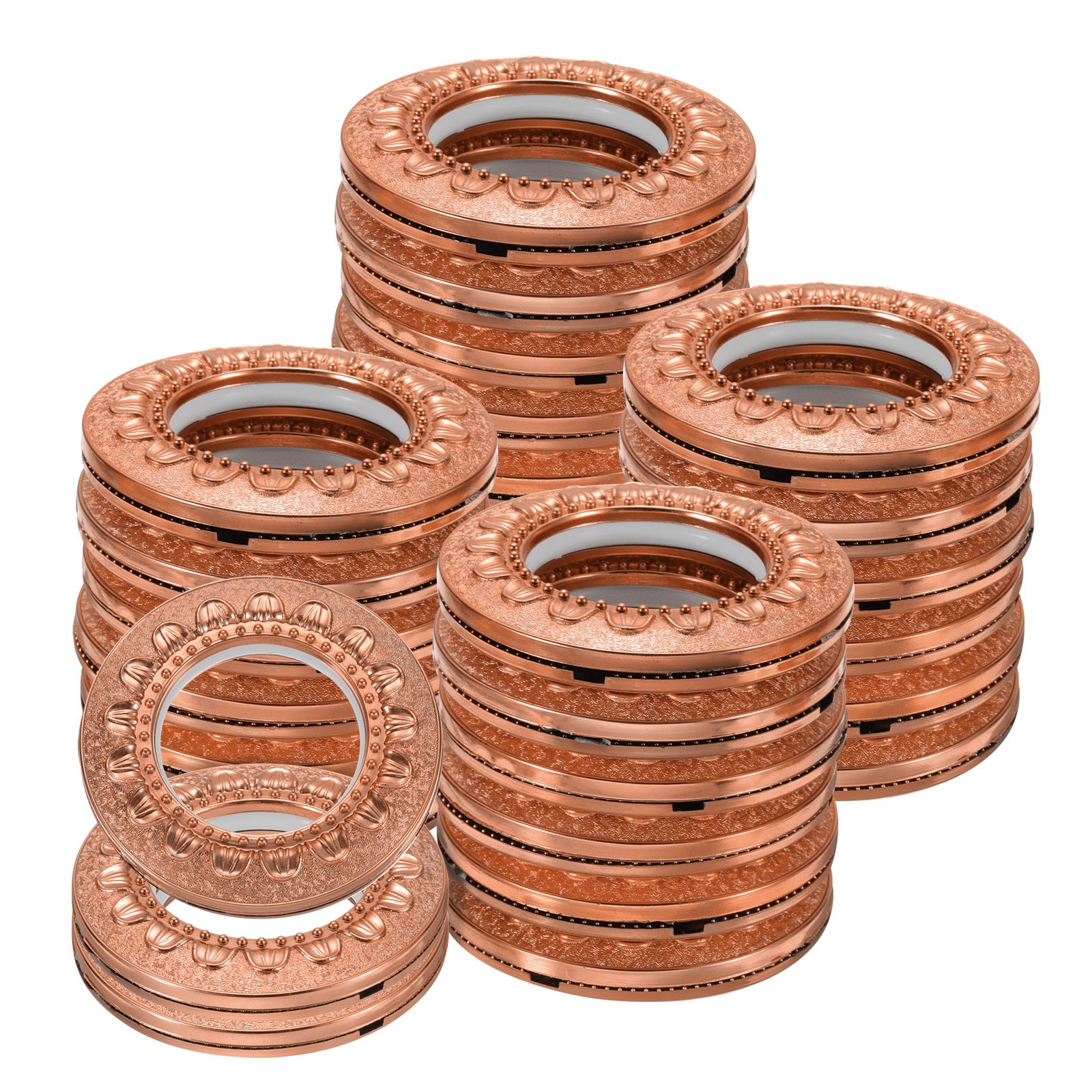 32pcs Curtain Grommets 1-5/7″(42mm) ID Pattern Style Curtain Ring Rose Gold