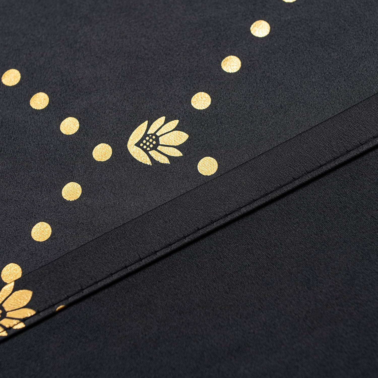 Blackout Window Curtains 52×84″ Black Gold Grommet Drapes – 2PCS Set