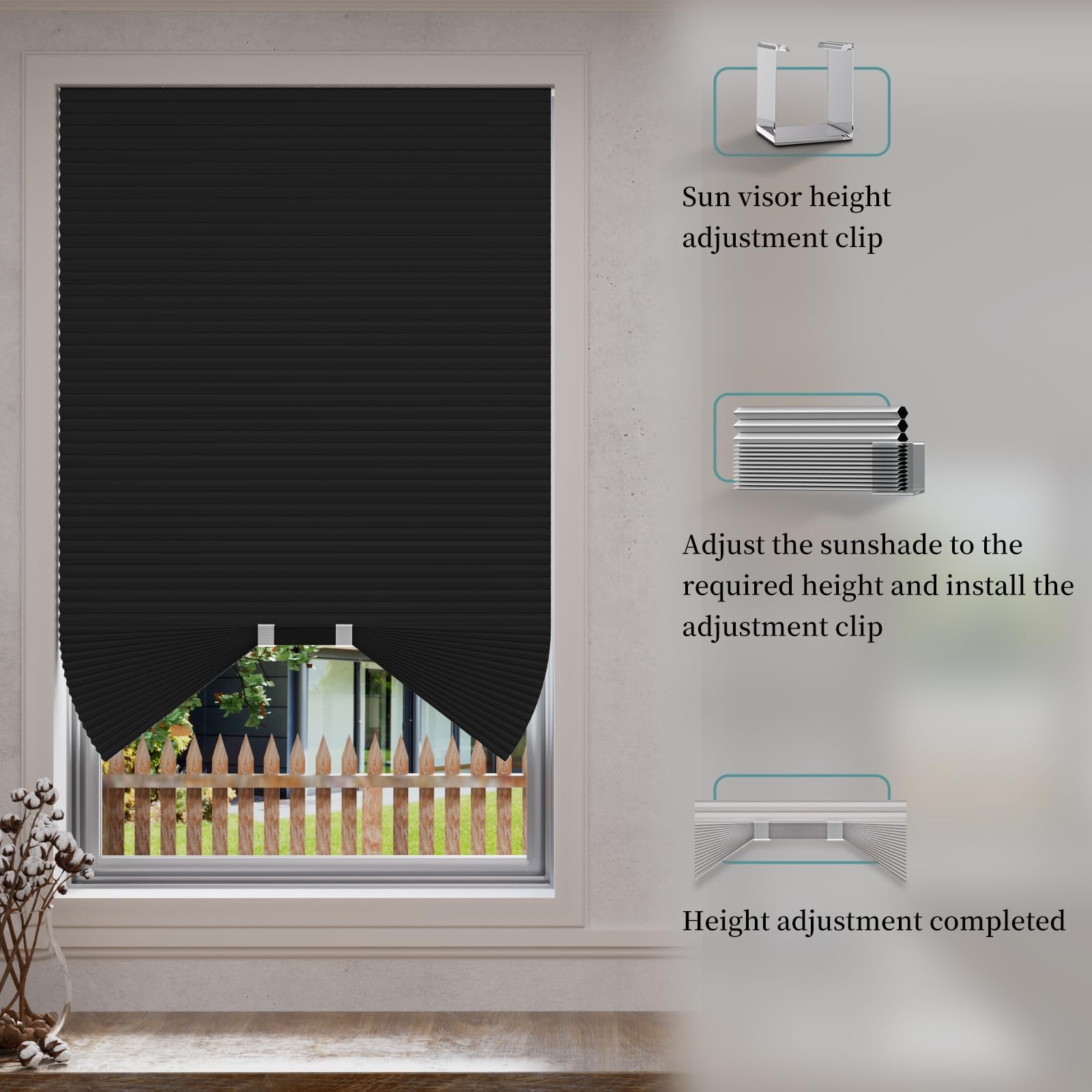 Arch Window Shades Half Circle Blackout Cellular Shades Cordless No Drill Bli…