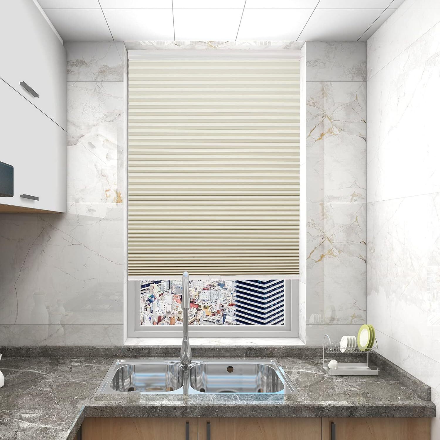 Changshade CUSTOM 1.5in Cordless Blackout Honeycomb Window BlindsCellular Shades